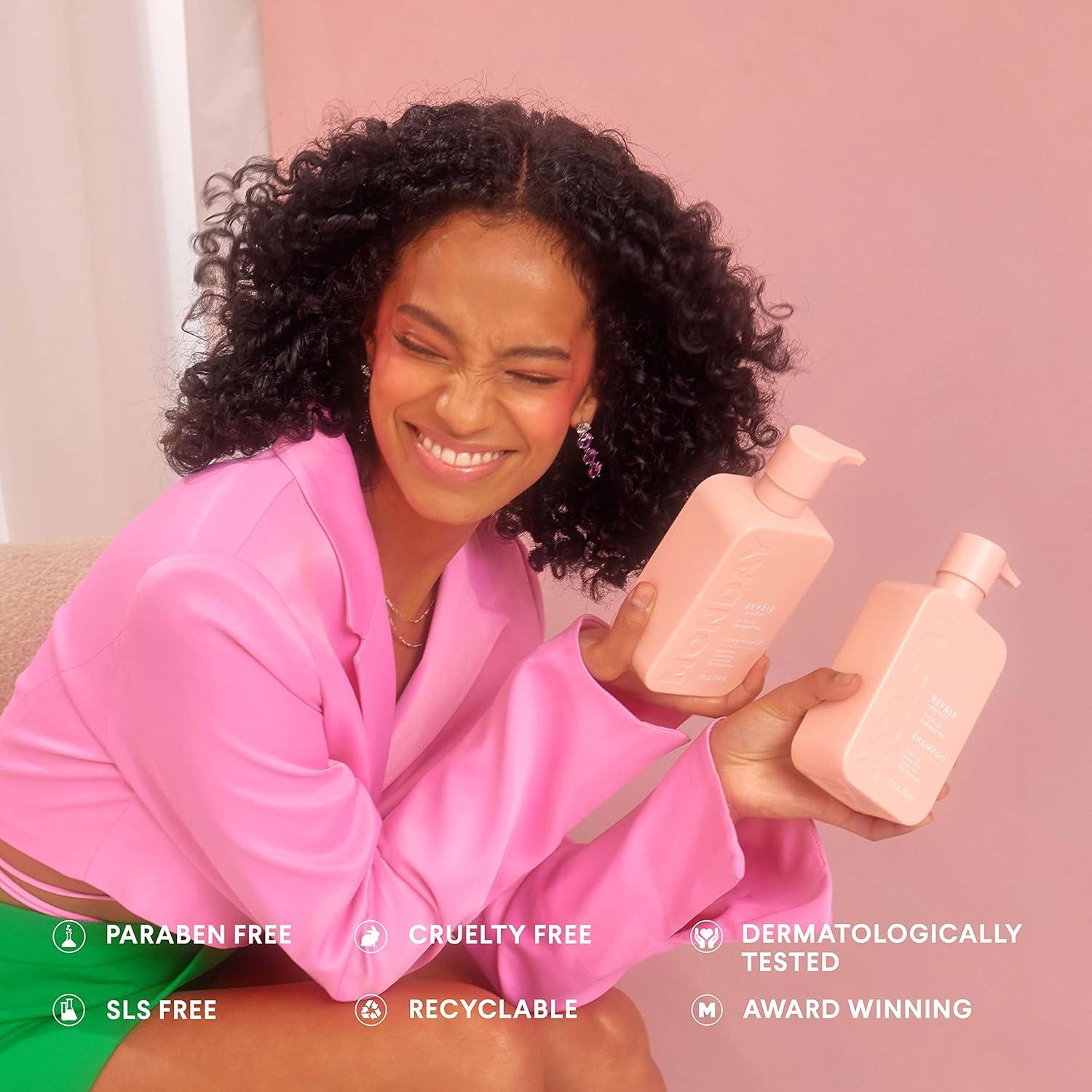 MONDAY HAIRCARE Repair Shampoo and Conditioner Set (12 oz) For Dry to Damaged Hair Made with Keratin, Coconut Oil, Shea Butter, and Vitamin E