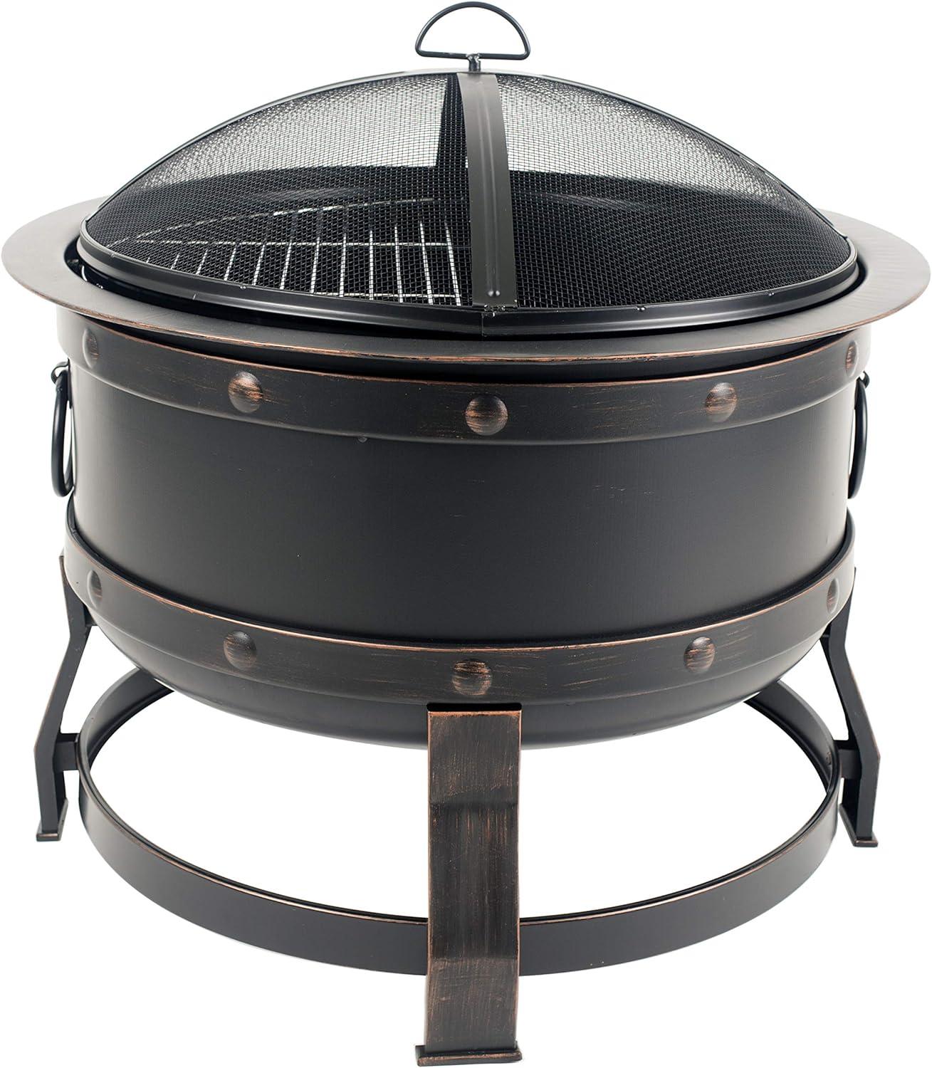 28'' Bronze Wood-Burning Free-Standing Fire Pit