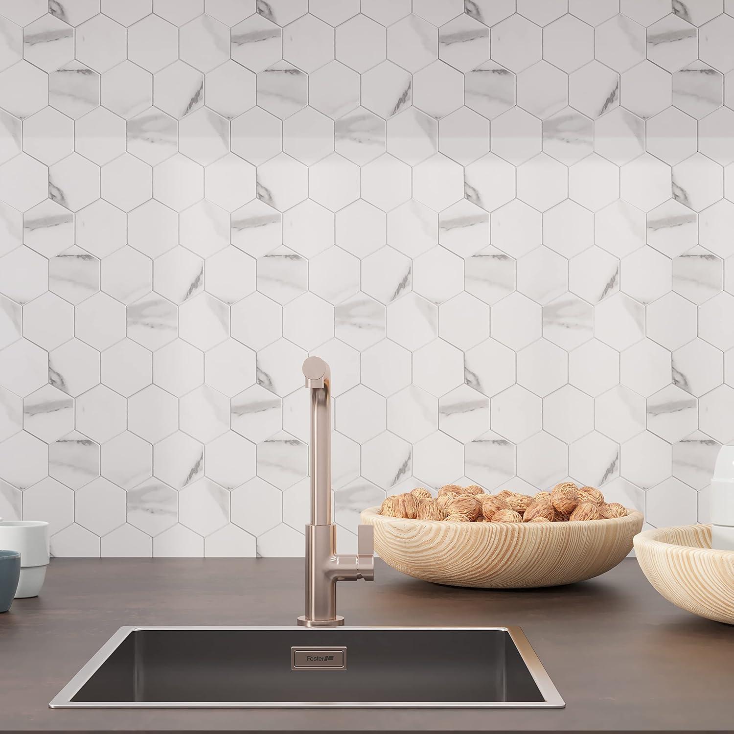 Avant Decor 3.27'' W x 2.88'' L Engineered Stone Peel and Stick Mosaic Tile