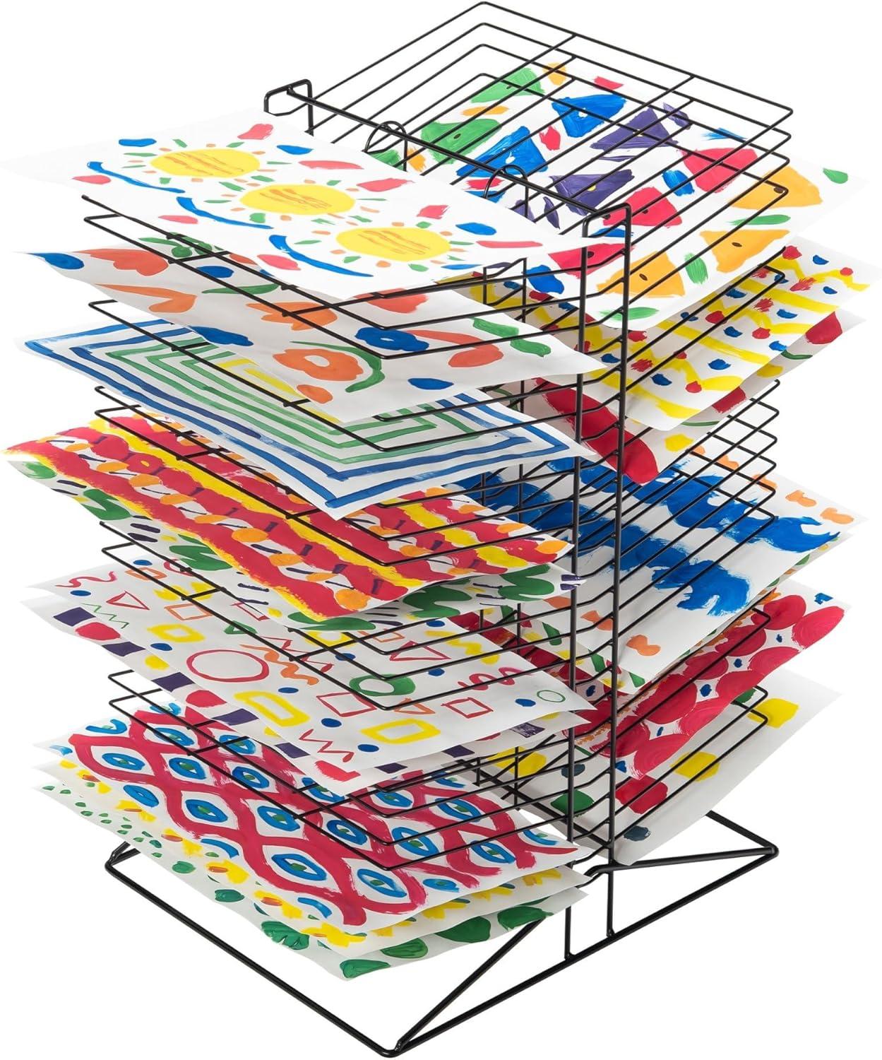 Sax All-Steel Double Sided Wire Drying Rack for Arts and Crafts and Storage, Black, 50 Shelves, 17-1/2 x 20 x 30-3/4 Inches