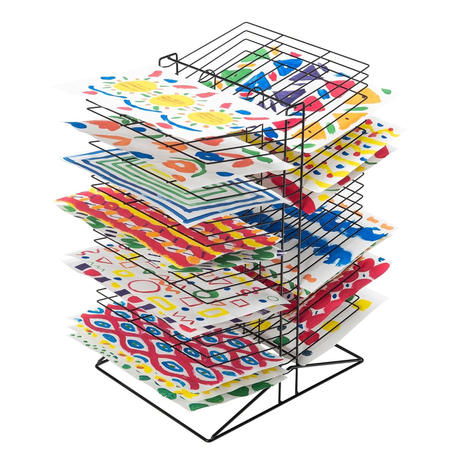 Sax All-Steel Double Sided Wire Drying Rack for Arts and Crafts and Storage, Black, 50 Shelves, 17-1/2 x 20 x 30-3/4 Inches