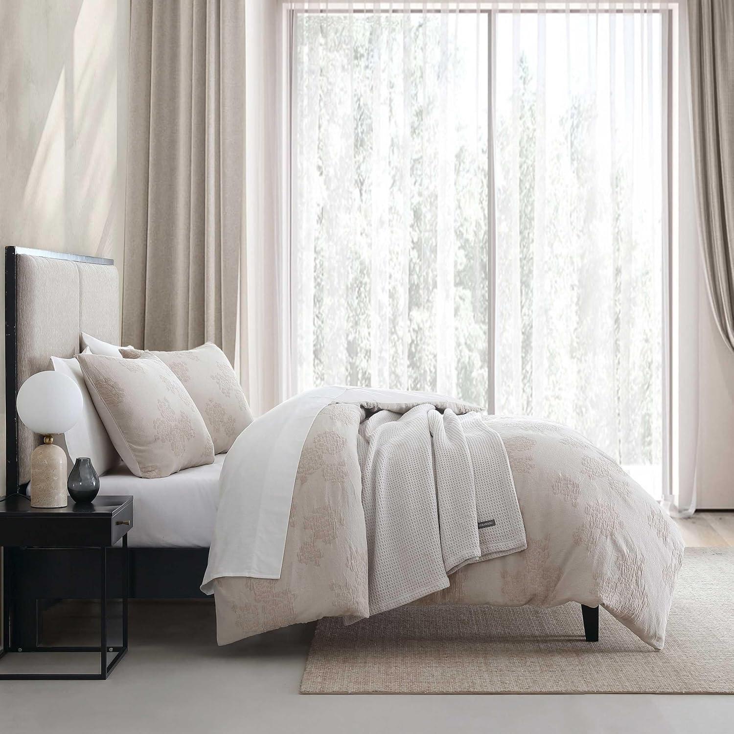 Vera Wang Vera Wang Roses Beige Cotton Duvet Cover Set