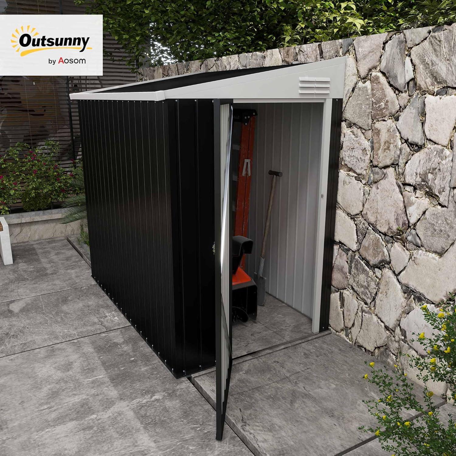 Outsunny Metal Lean-to Storage Shed
