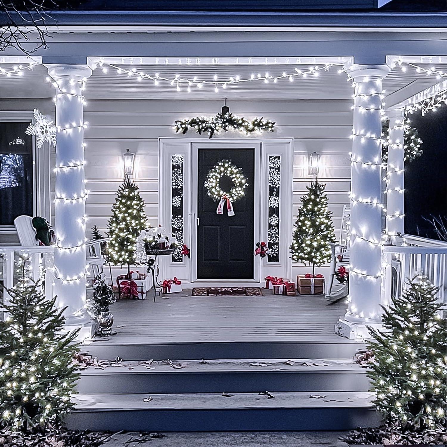 168FT Warm White LED Outdoor Christmas Fairy Lights