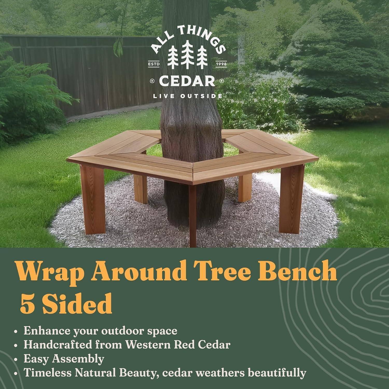 Union Rustic Ardoin 5-Sided Tree Bench