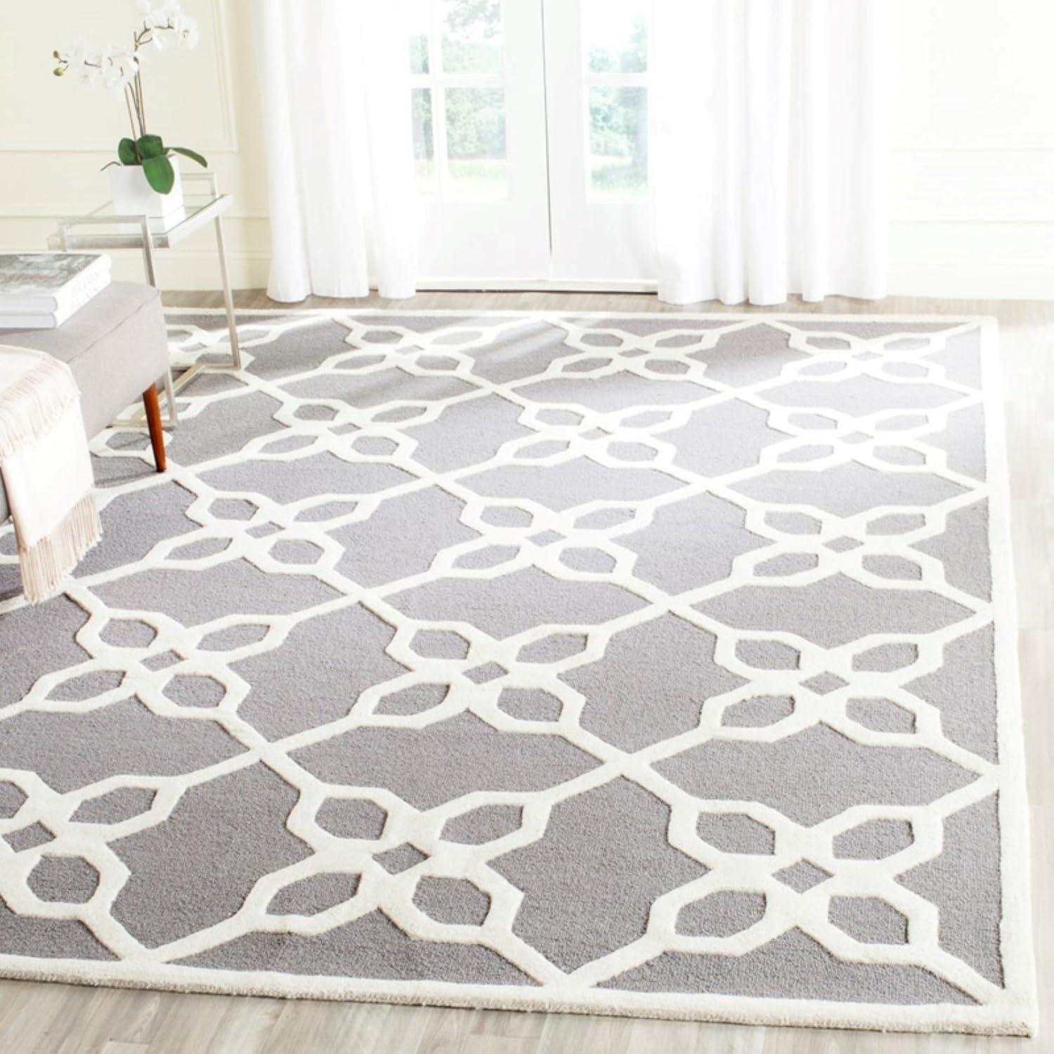 Cambridge CAM722 Tufted Indoor Area Rug - Dark Grey/Ivory - 8'x10' - Safavieh