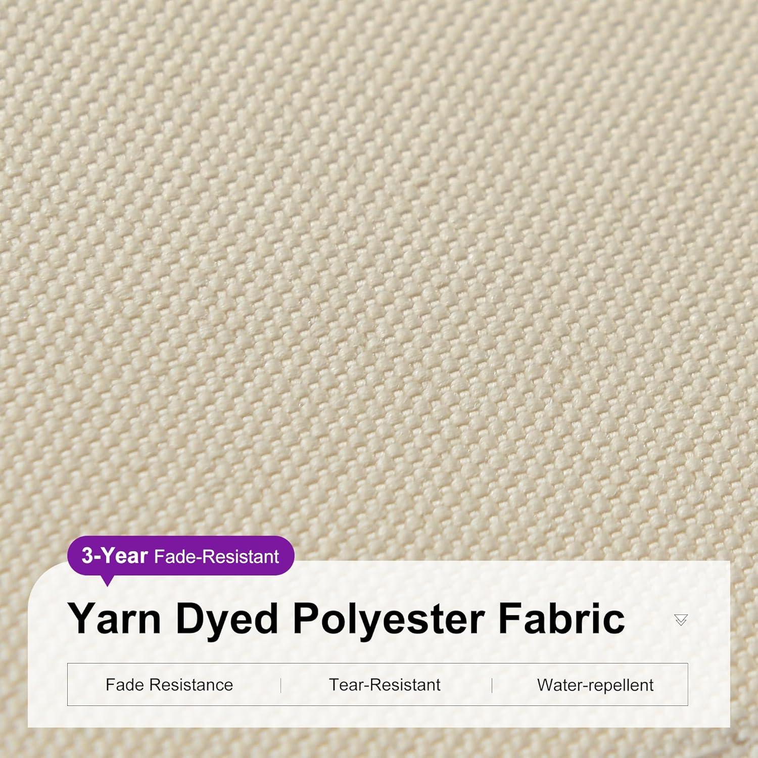 PURPLE LEAF 10 Feet Patio Umbrella Outdoor Cantilever Square Umbrella Aluminum Offset Umbrella with 360-degree Rotation for Garden Deck Pool Patio, Beige