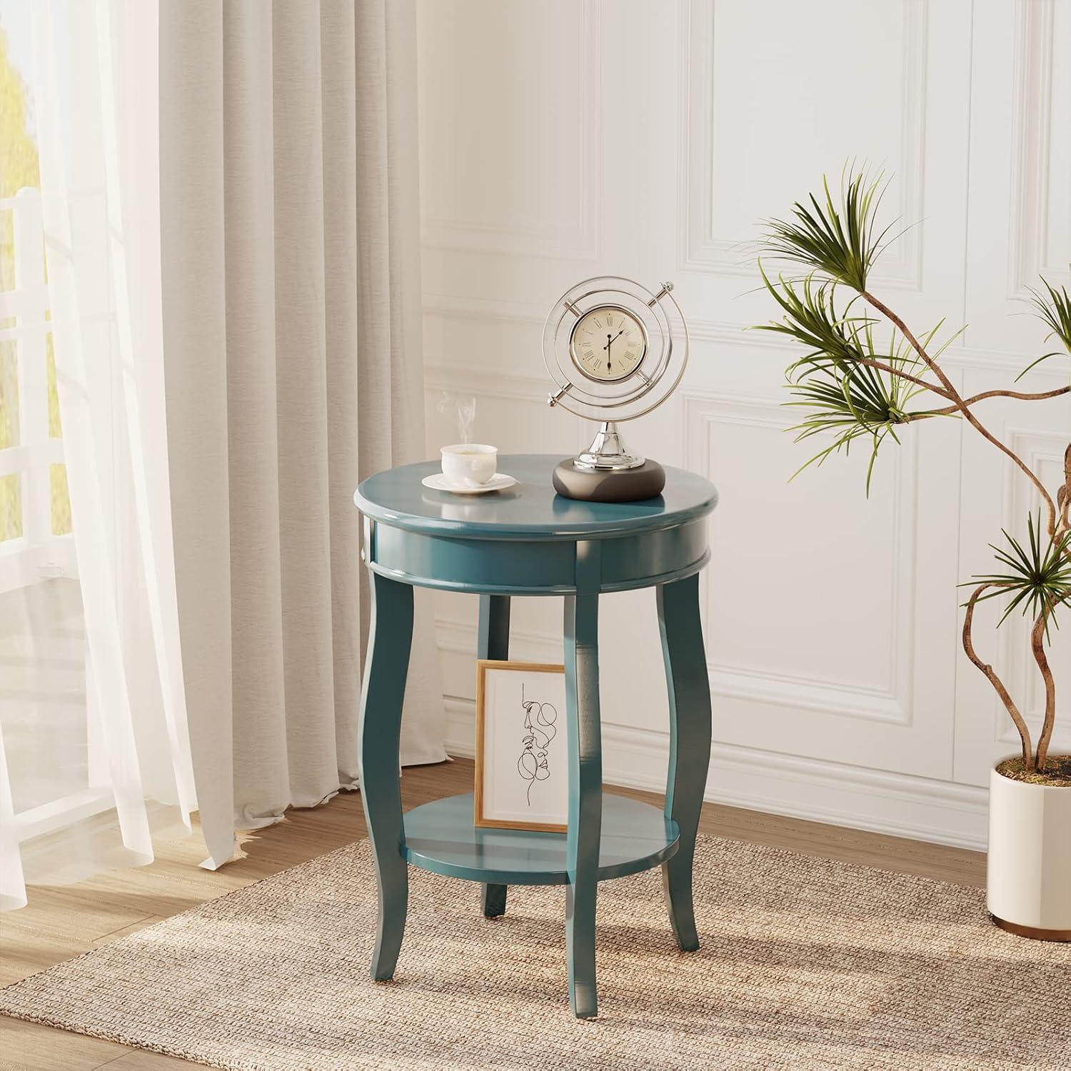 Affiable Side Table Teal Blue - Saltoro Sherpi