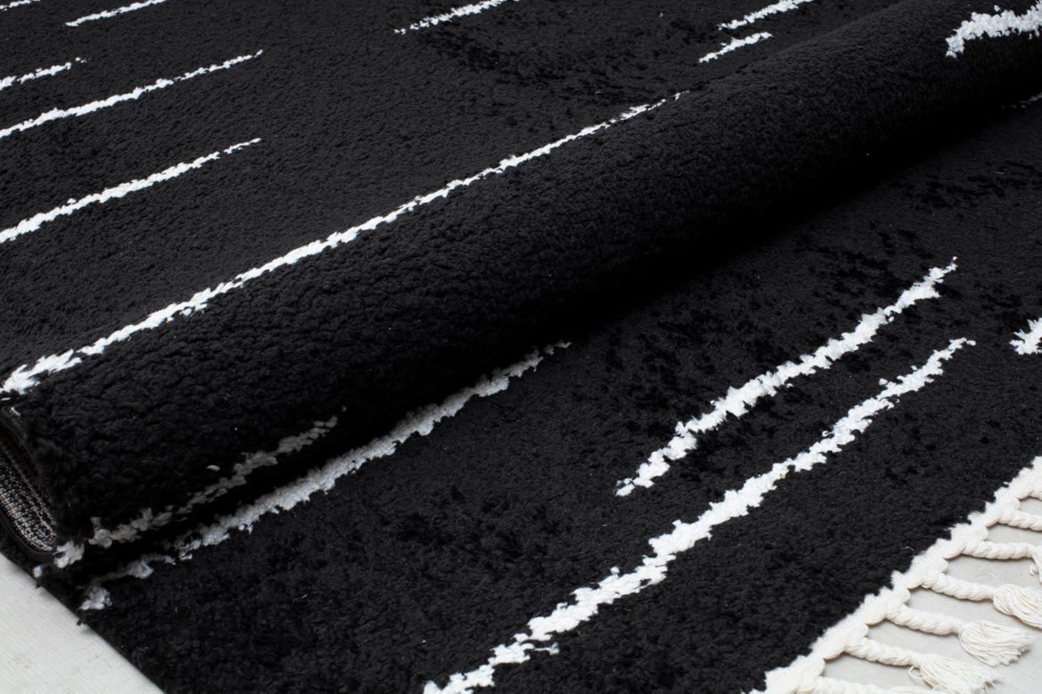 George Oliver Colletti Bennett Abstract Introspective Black Area Rug