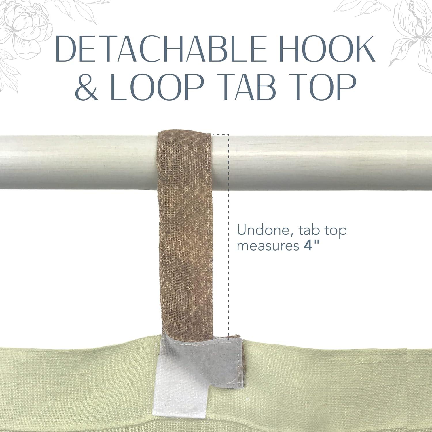 Darien Indoor/Outdoor Sheer Tab Top Single Window Curtain for Patio, Porch, Cabana - 52 x 95 - Natural - Elrene Home Fashions