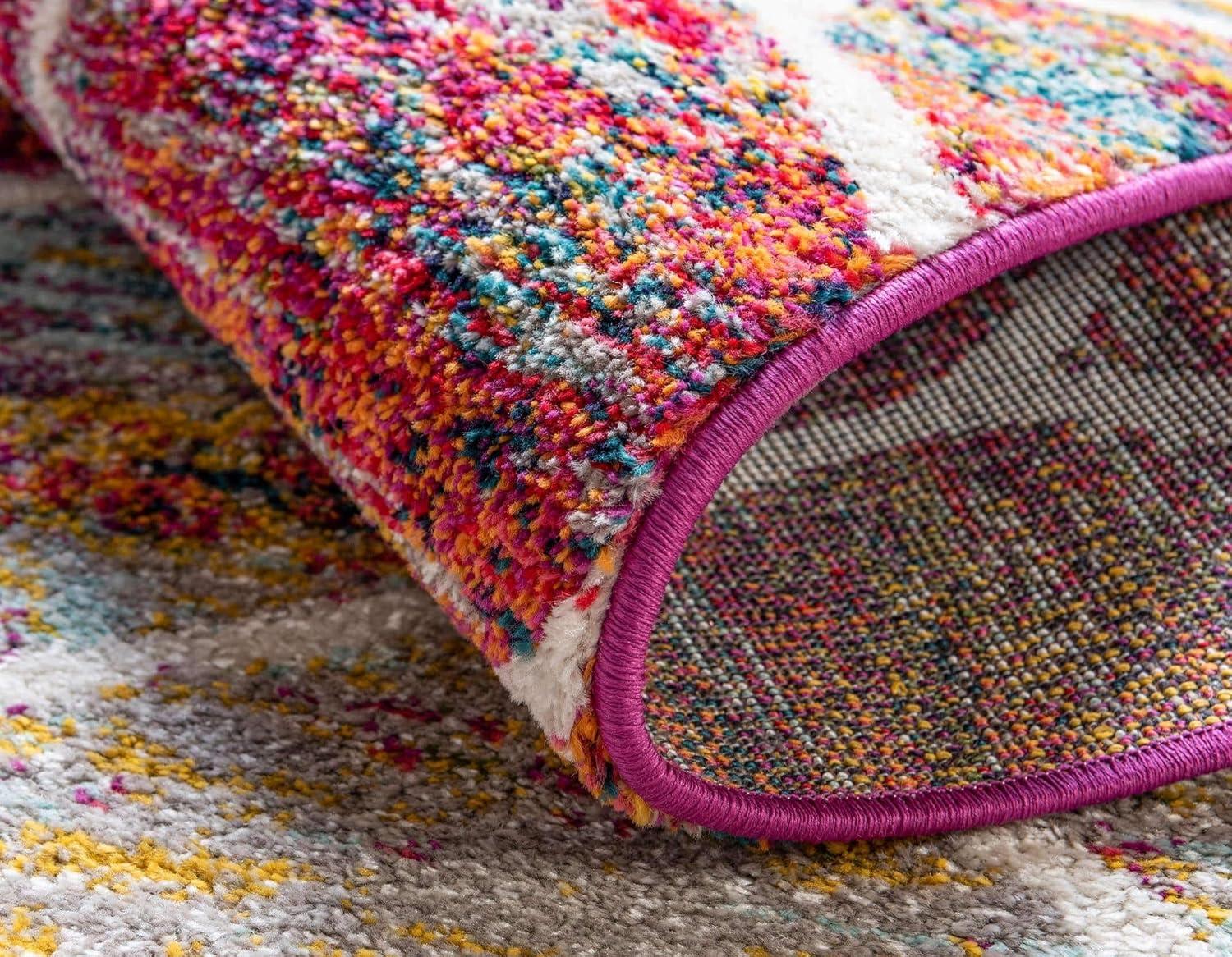 Unique Loom 3' 0 x 3' 0 Trellis Frieze Rounded Multi Area Rug