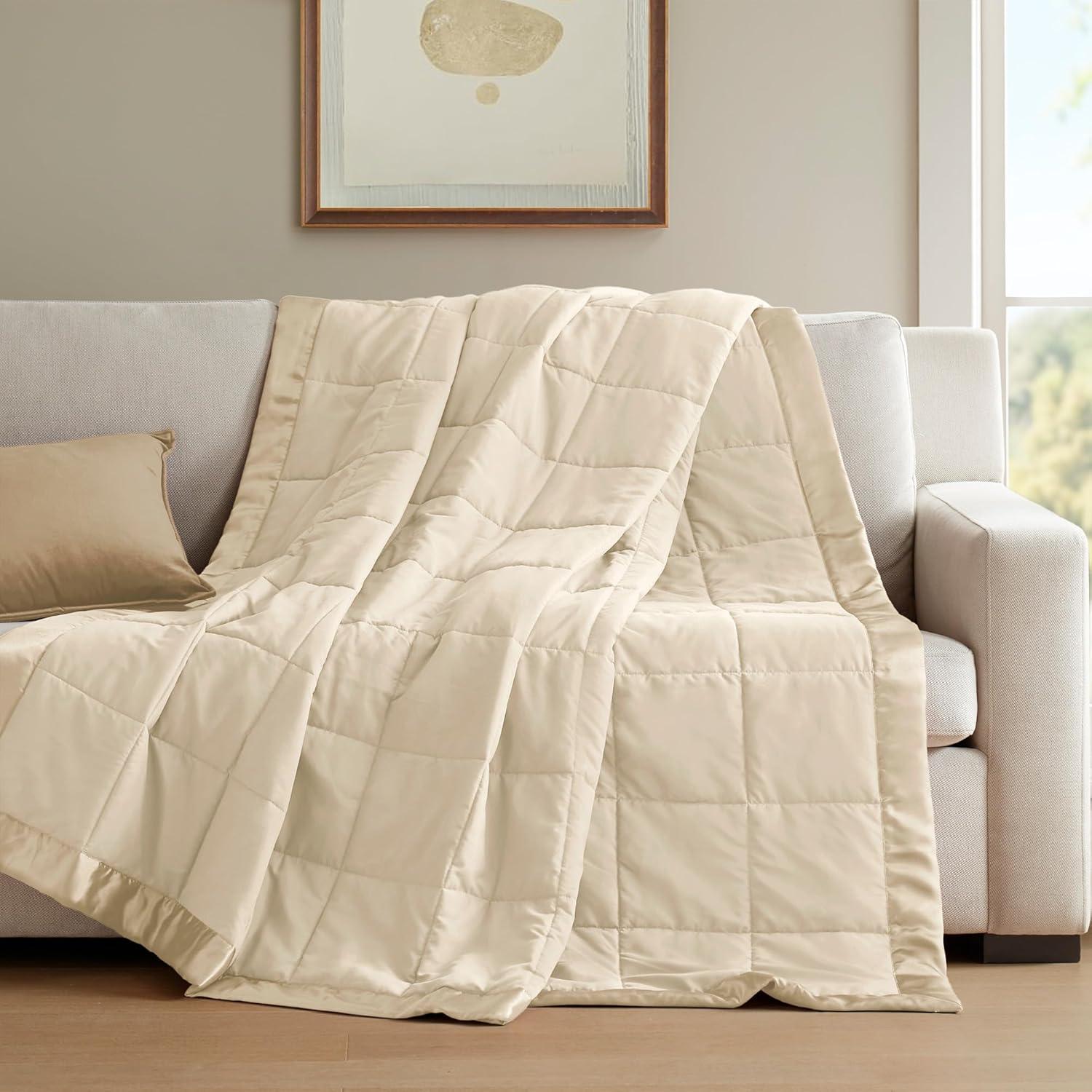 Madison Park Lightweight Down Alternative Blanket with Satin Trim