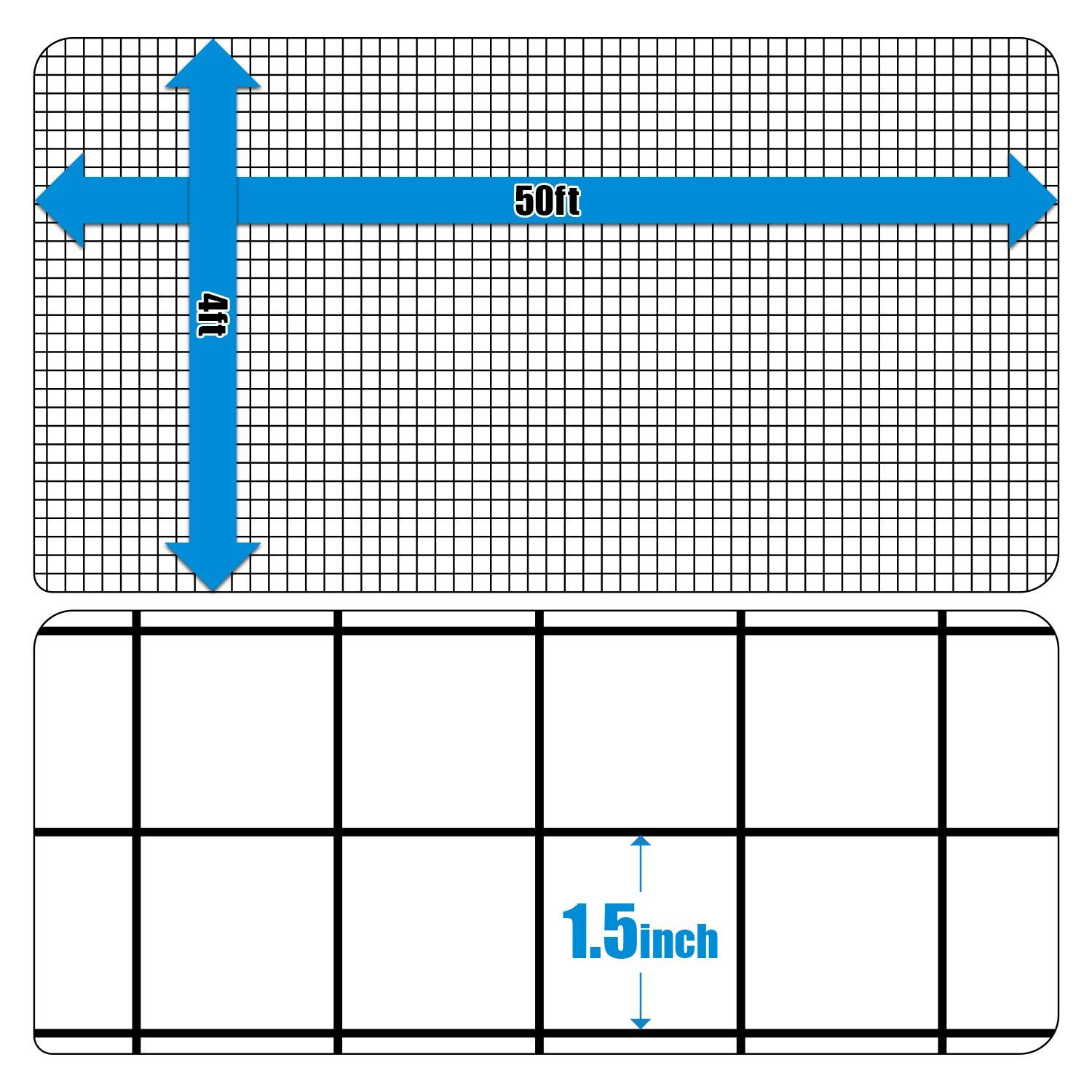 Fencer Wire Fencer Wire 16 Gauge Black Vinyl Coated Welded Wire with Mesh Size 1.5” x 1.5”, Multiple Sizes