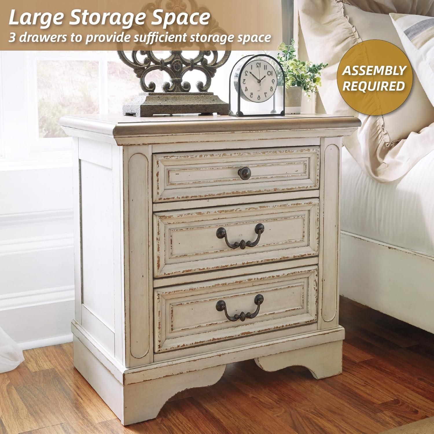 Hayley 3 - Drawer Nightstand in White
