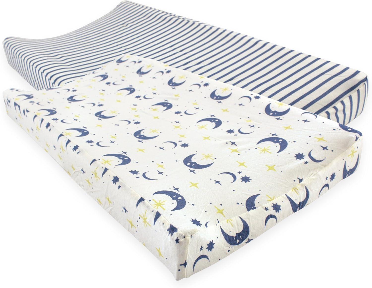 Touched by Nature Baby Organic Cotton Changing Pad Cover, Moon, One Size