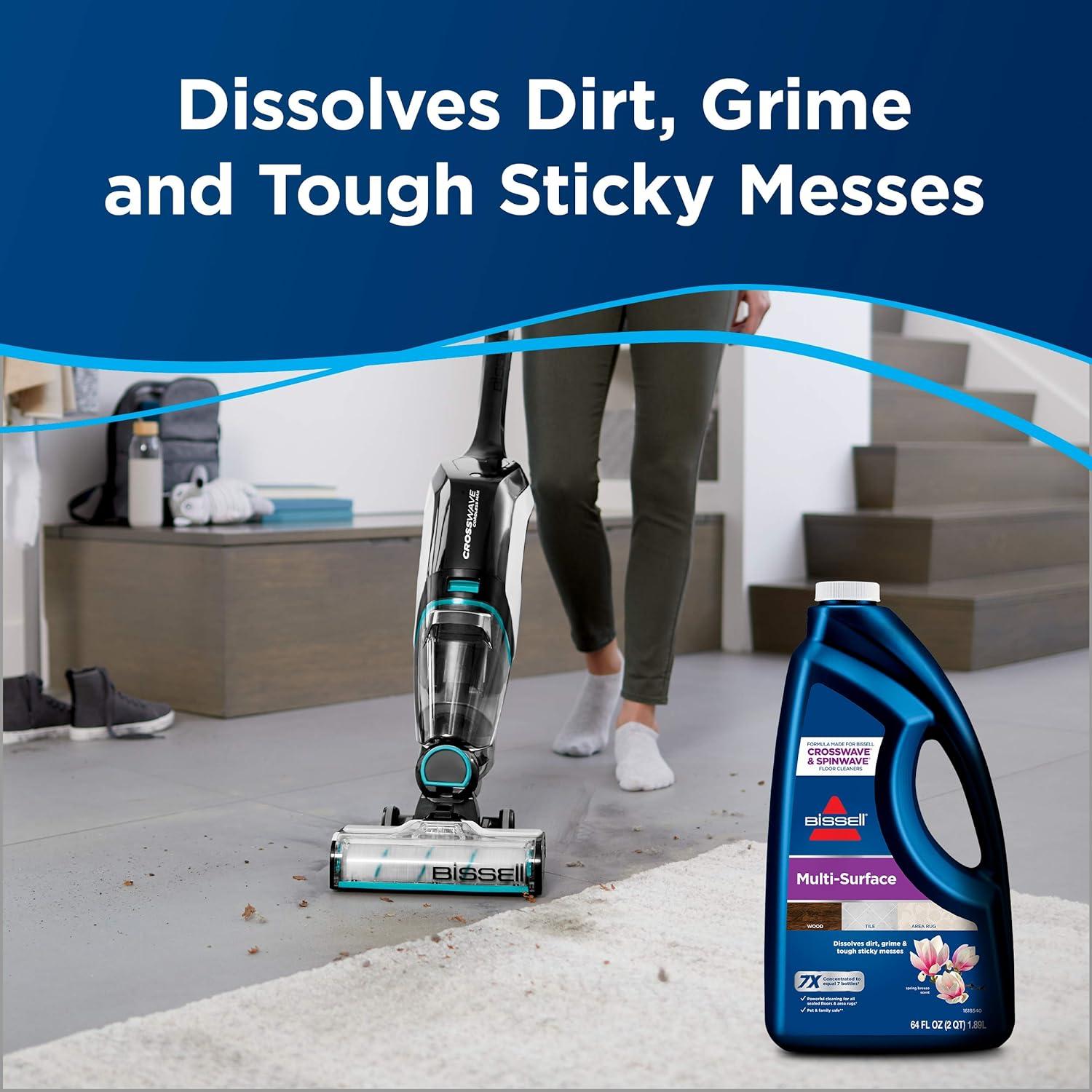 BISSELL 64 oz. CrossWave & SpinWave Multi-Surface Floor Cleaning Formula – 17891: Carpet & Tile Cleaner Solution