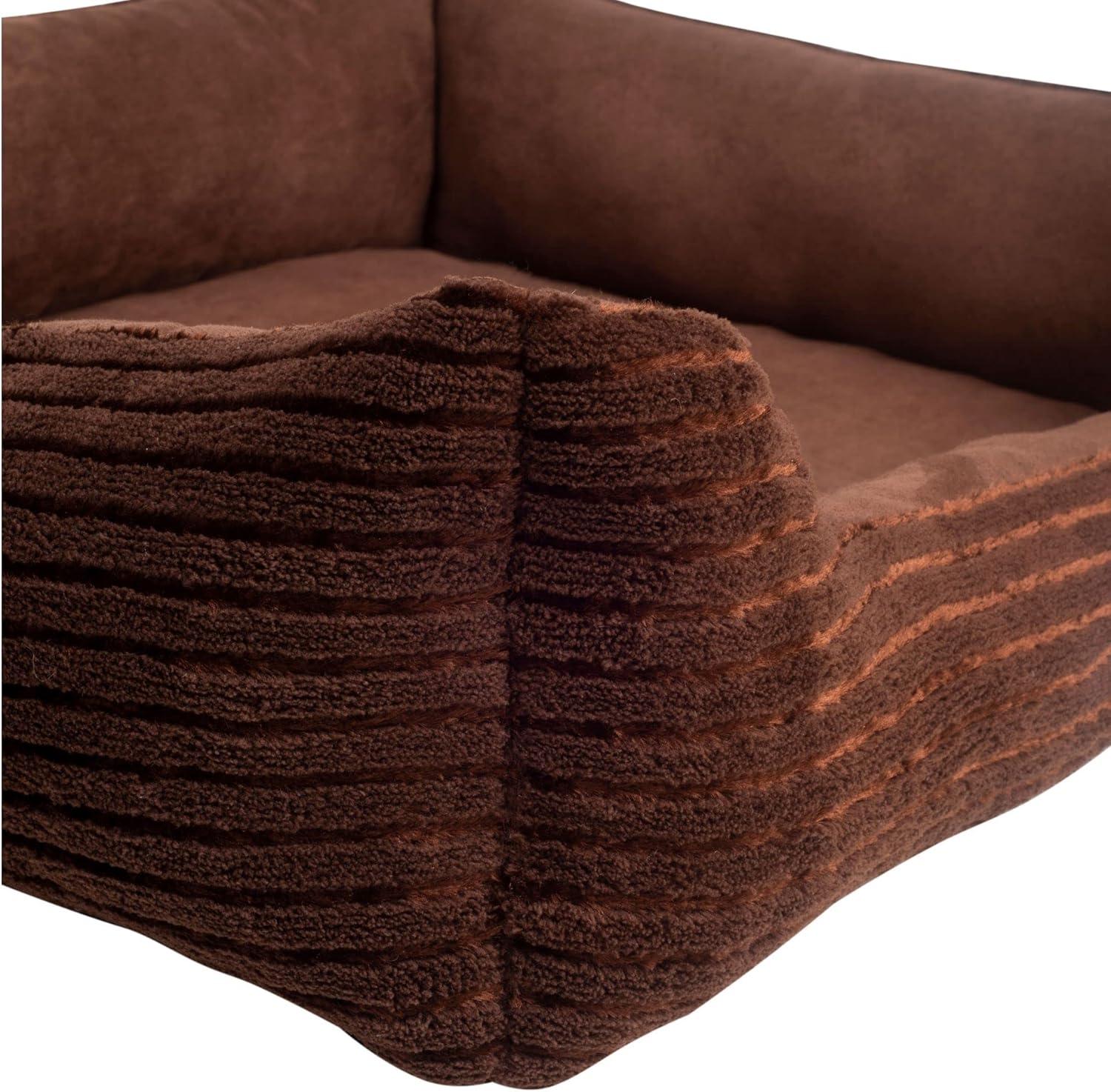 Long Rich Reversible Rectangle Pet Bed Dog Bed with Dog Paw Embroidery,Medium size, by Happycare Textiles