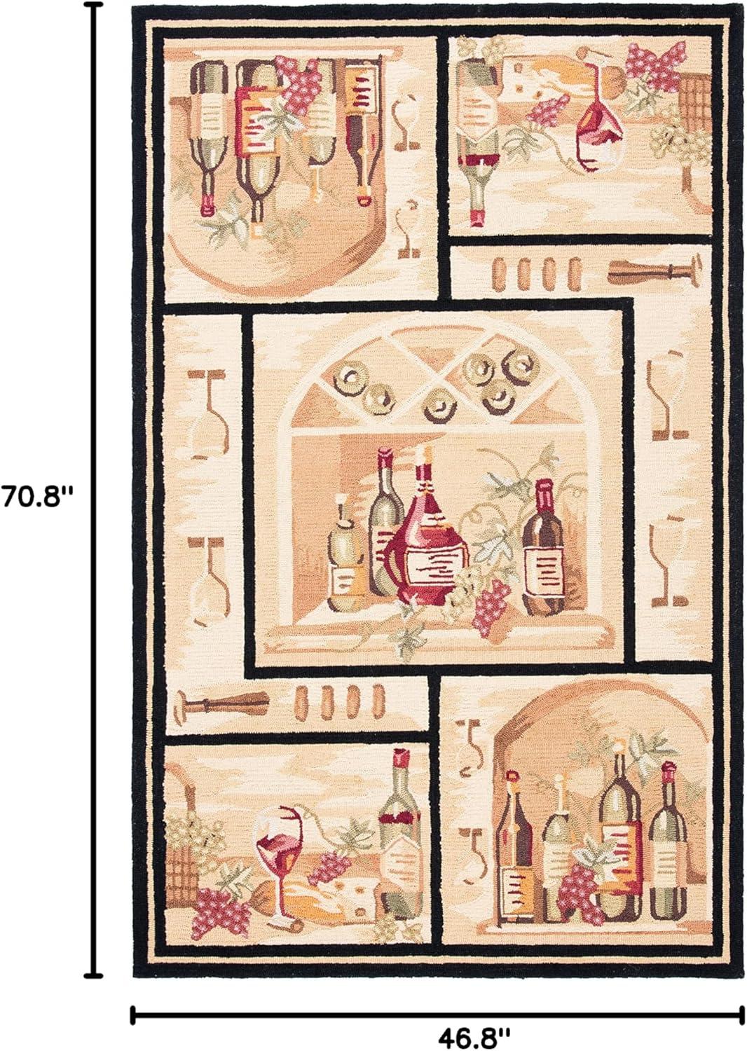 Chelsea HK254 Hand Hooked Area Rug - Gold/Multi - 3'9"x5'9" - Safavieh.