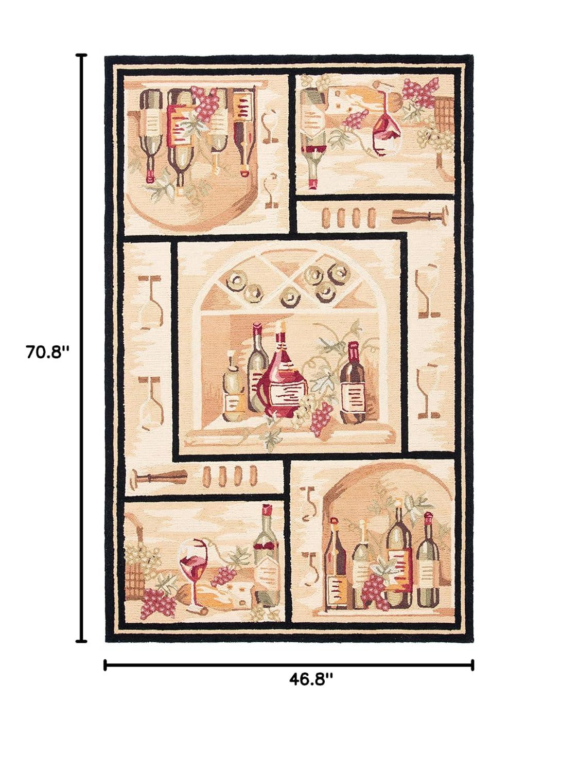 Chelsea HK254 Hand Hooked Area Rug - Gold/Multi - 3'9"x5'9" - Safavieh.