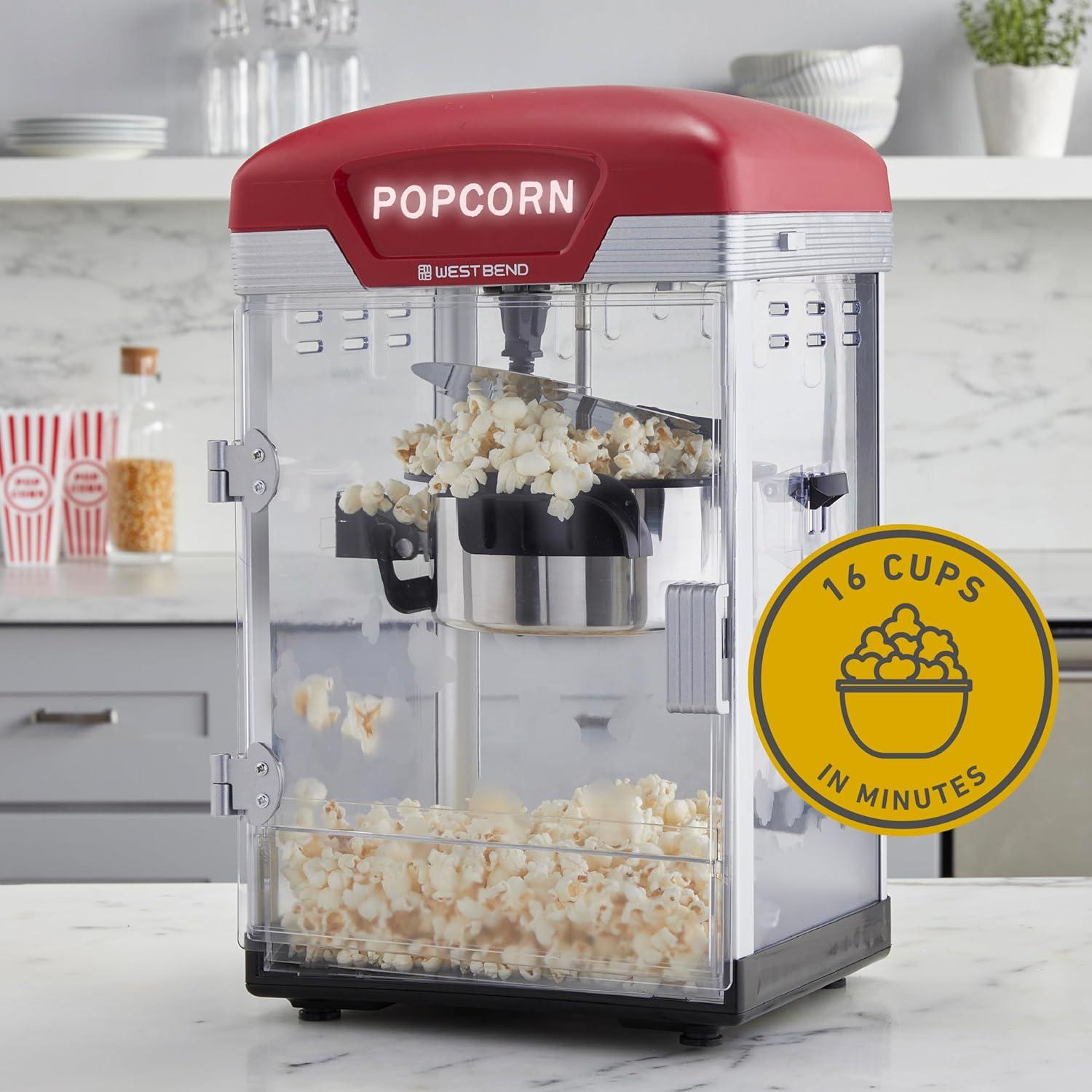 West Bend West Bend Theater Crazy 4 Qt. Popcorn Machine, In Black