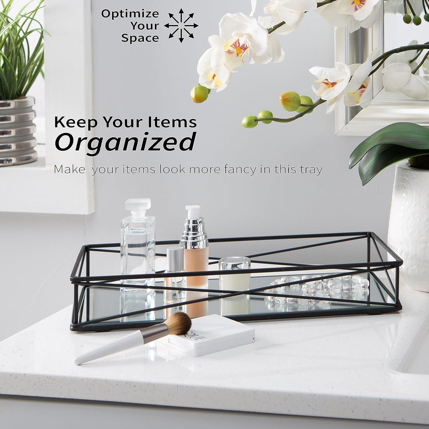 7"x14" Over the Tank Vanity Tray Black - Home Details