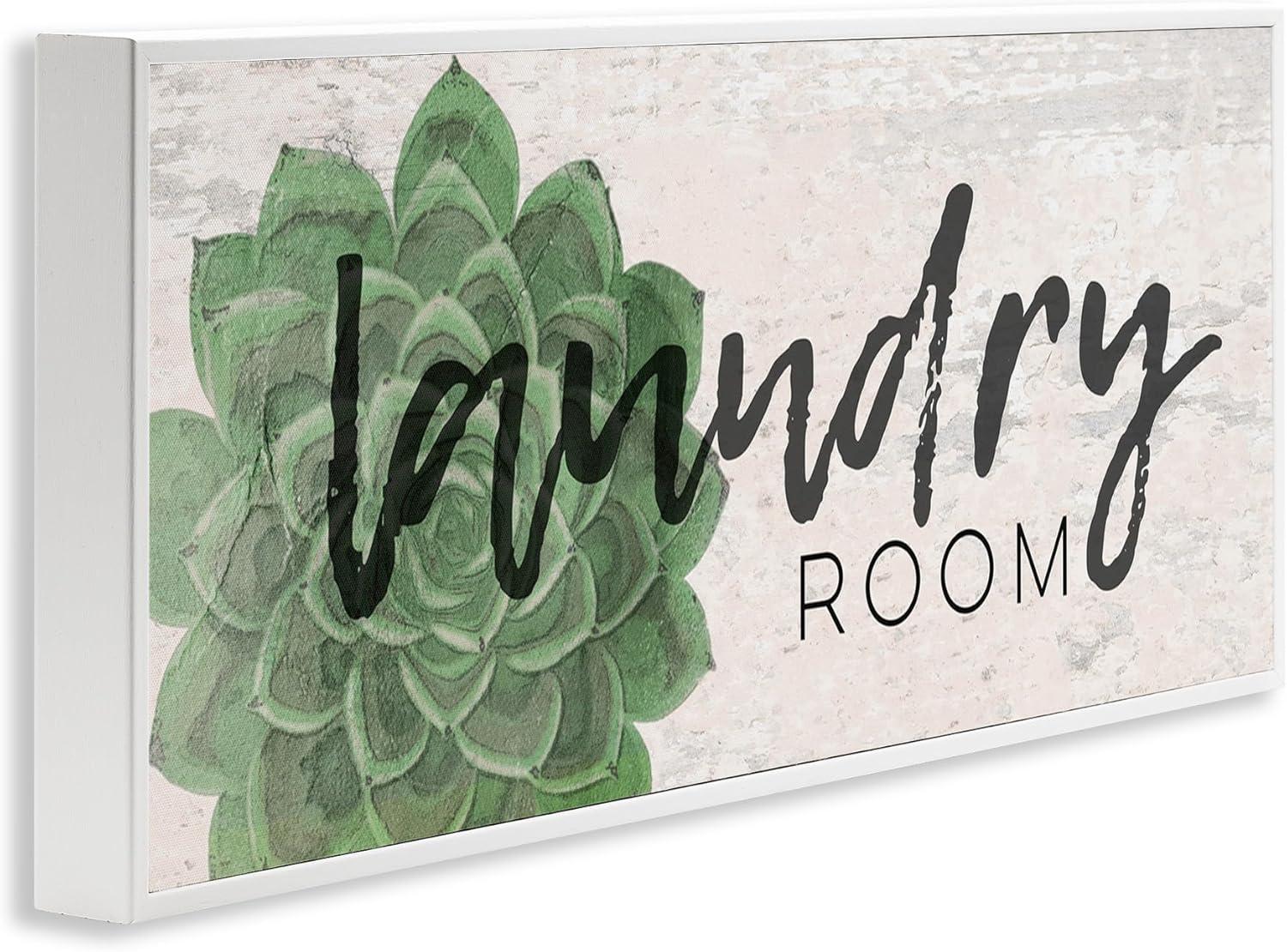 Stupell Industries Laundry Room Green Succulent Soft Textured Paper Look, 10 x 24,Design by Jessica Mundo