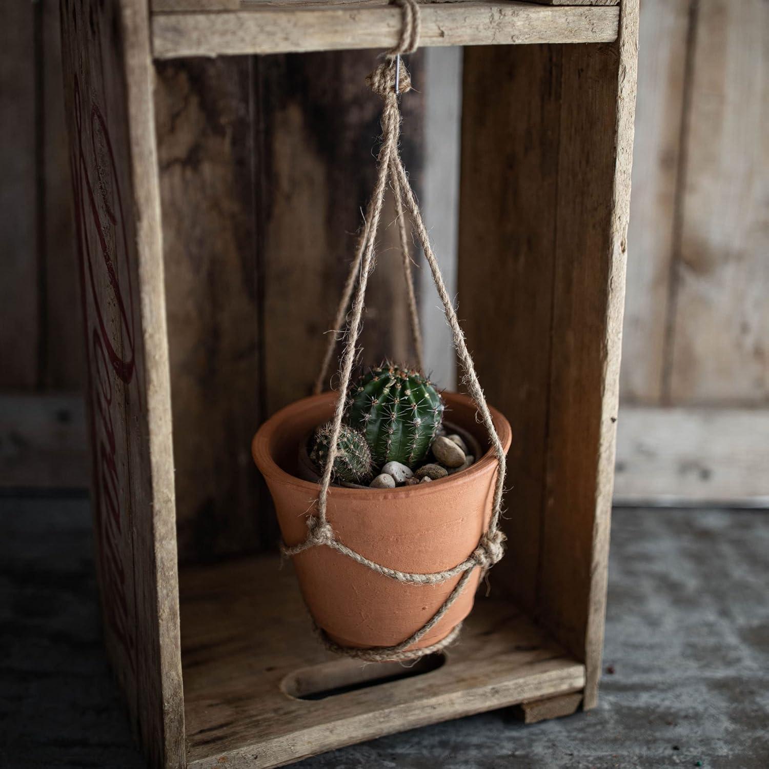 Hanging Terracotta Terracotta & Jute Planter - Foreside Home & Garden
