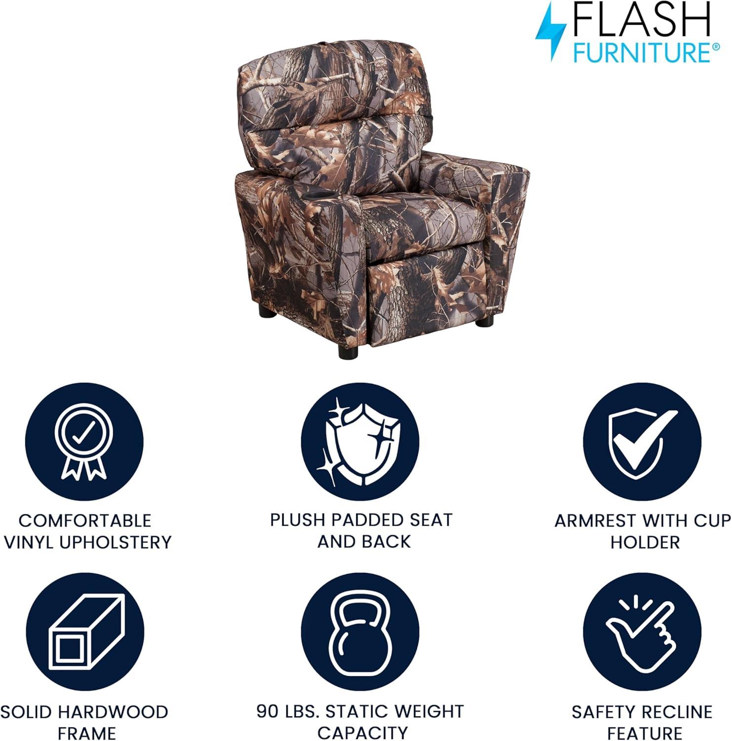 Flash Furniture Contemporary Kids Recliner with Cup Holder