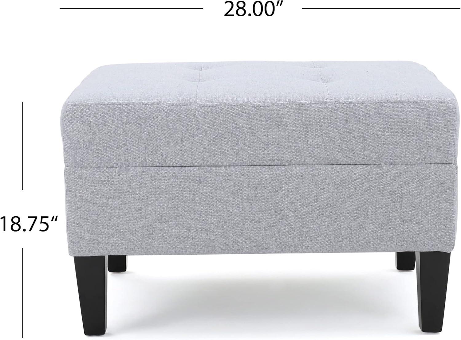 GDF Studio Bridger Mid-Century Ottoman, Light Grey