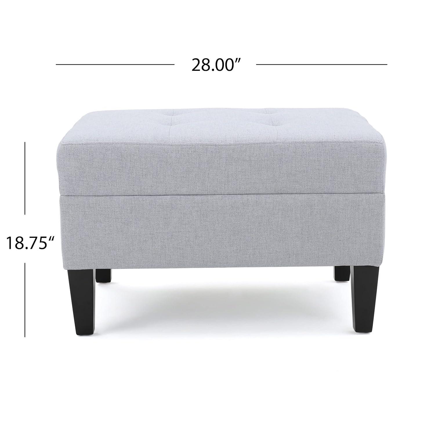 GDF Studio Bridger Mid-Century Ottoman, Light Grey