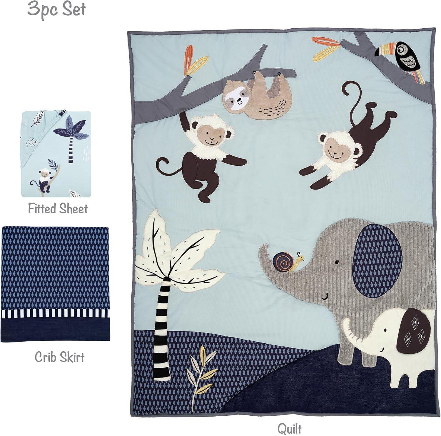 Lambs & Ivy Jungle Party 3 - Piece Crib Bedding Set