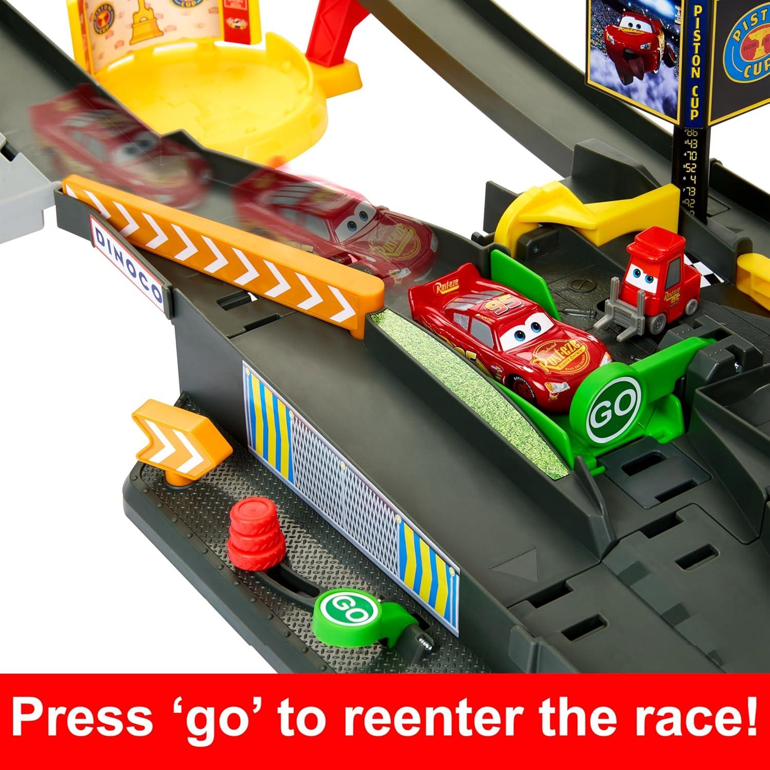 Disney Pixar Cars Piston Cup Action Speedway Playset, 1:55 Scale Track Set with Toy Car