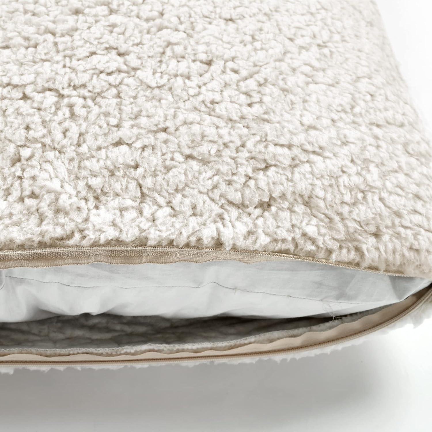 Lush Decor Cozy Soft Sherpa Reversible Decorative Pillow Cover Neutral Single 20 in x 20 in