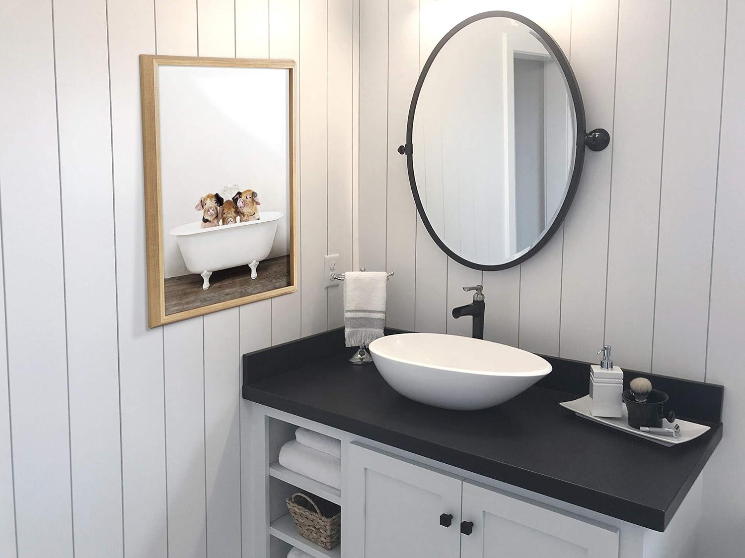 Red Barrel Studio® " Three Little Pigs In Vintage Bathtub " by Amy Peterson