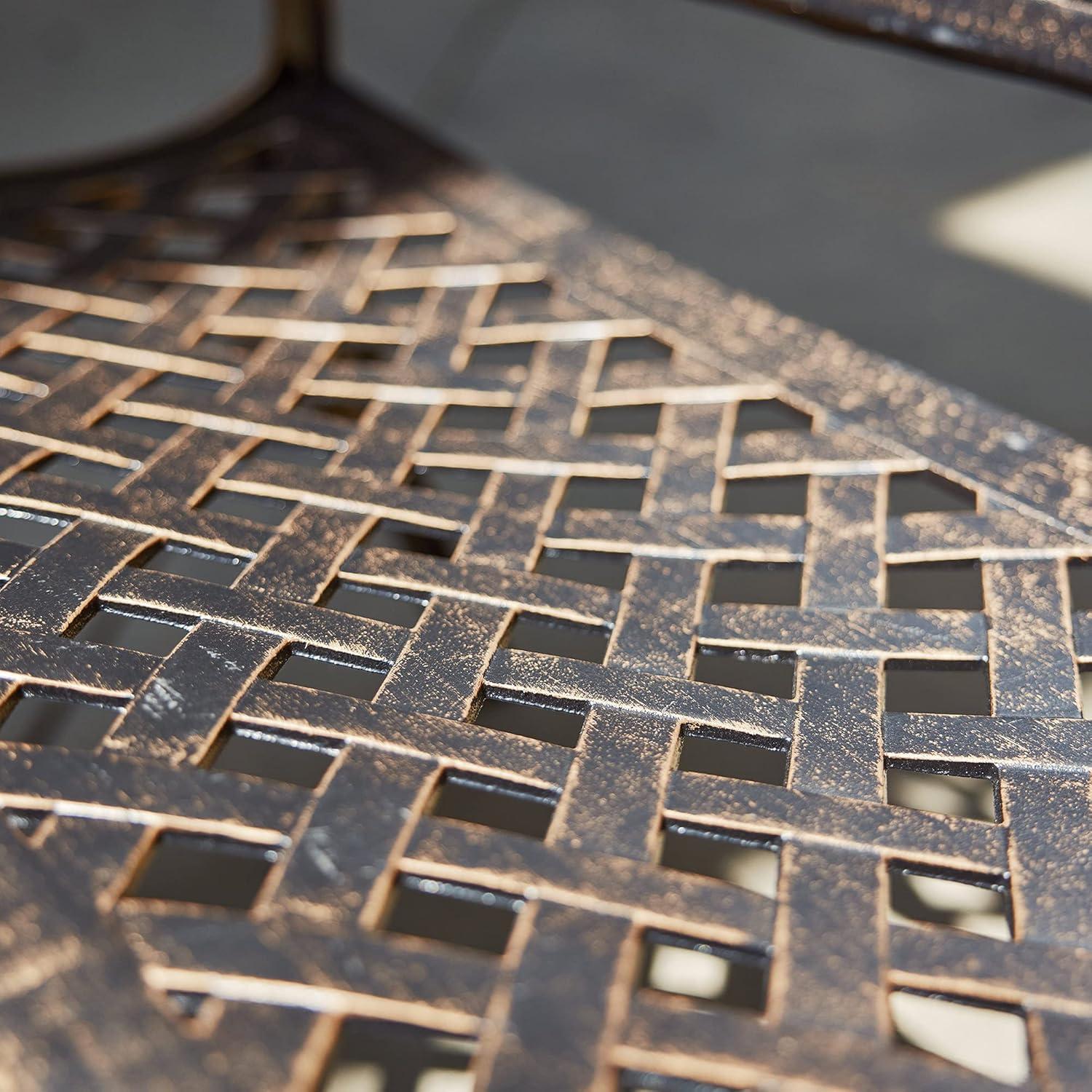 Belleze Antique Copper Outdoor Garden Bench Patio Seat Cast Aluminum