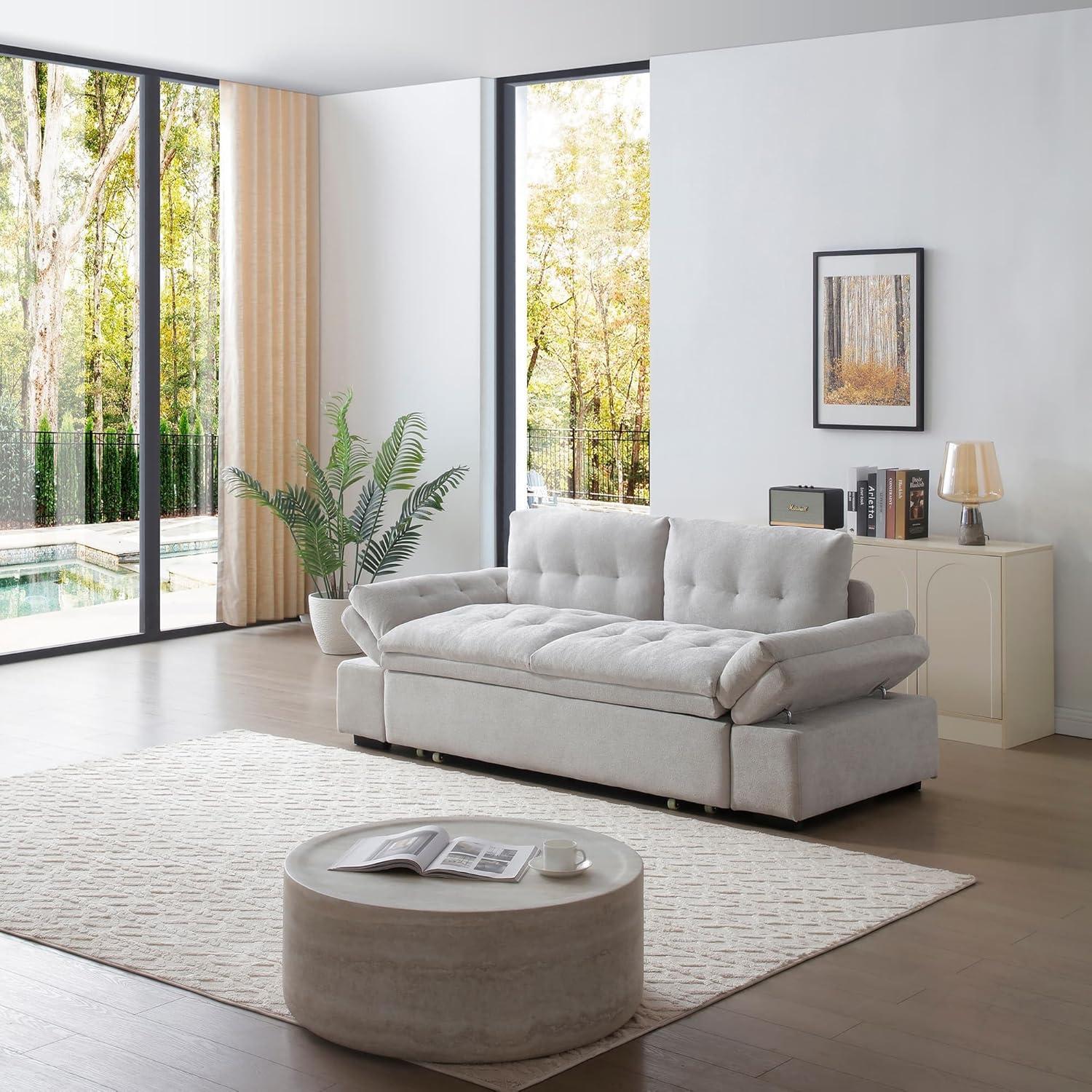 Latitude Run® Munos Full Size Convertible Sleeper Sofa, 77" Pull Out Sofa Bed