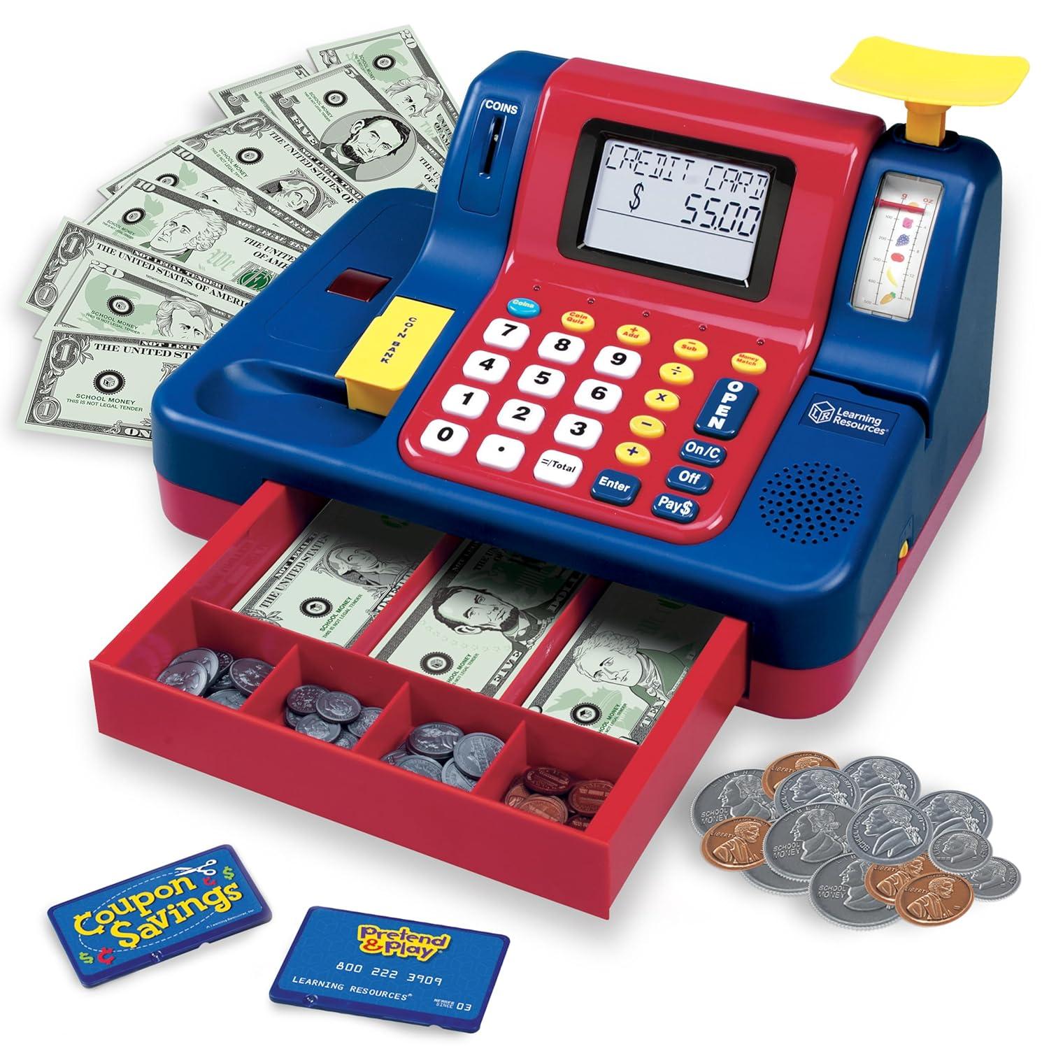 Learning Resources Pretend & Play Teaching Cash Register, Counting Activities, Play Cash Register, Preschool Toys, Ages 3, 4, 5+