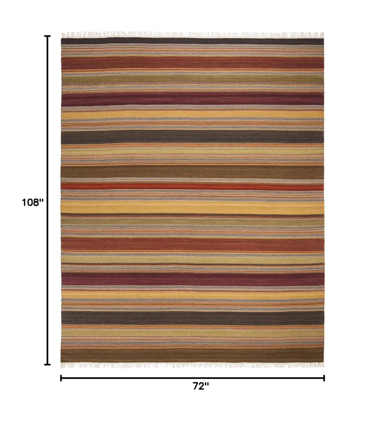 Striped Kilim STK315 Hand Woven Indoor Area Rug - Gold - 6'x9' - Safavieh