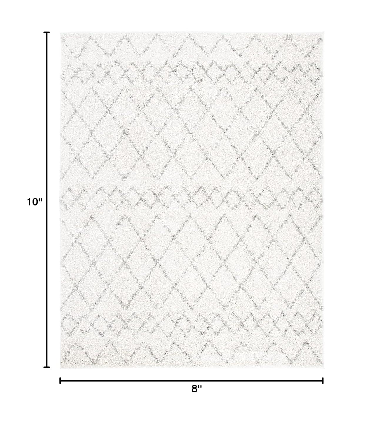 Berber Shag BER165 Power Loomed Indoor Area Rug - Cream/Light Grey - 8'x10' - Safavieh