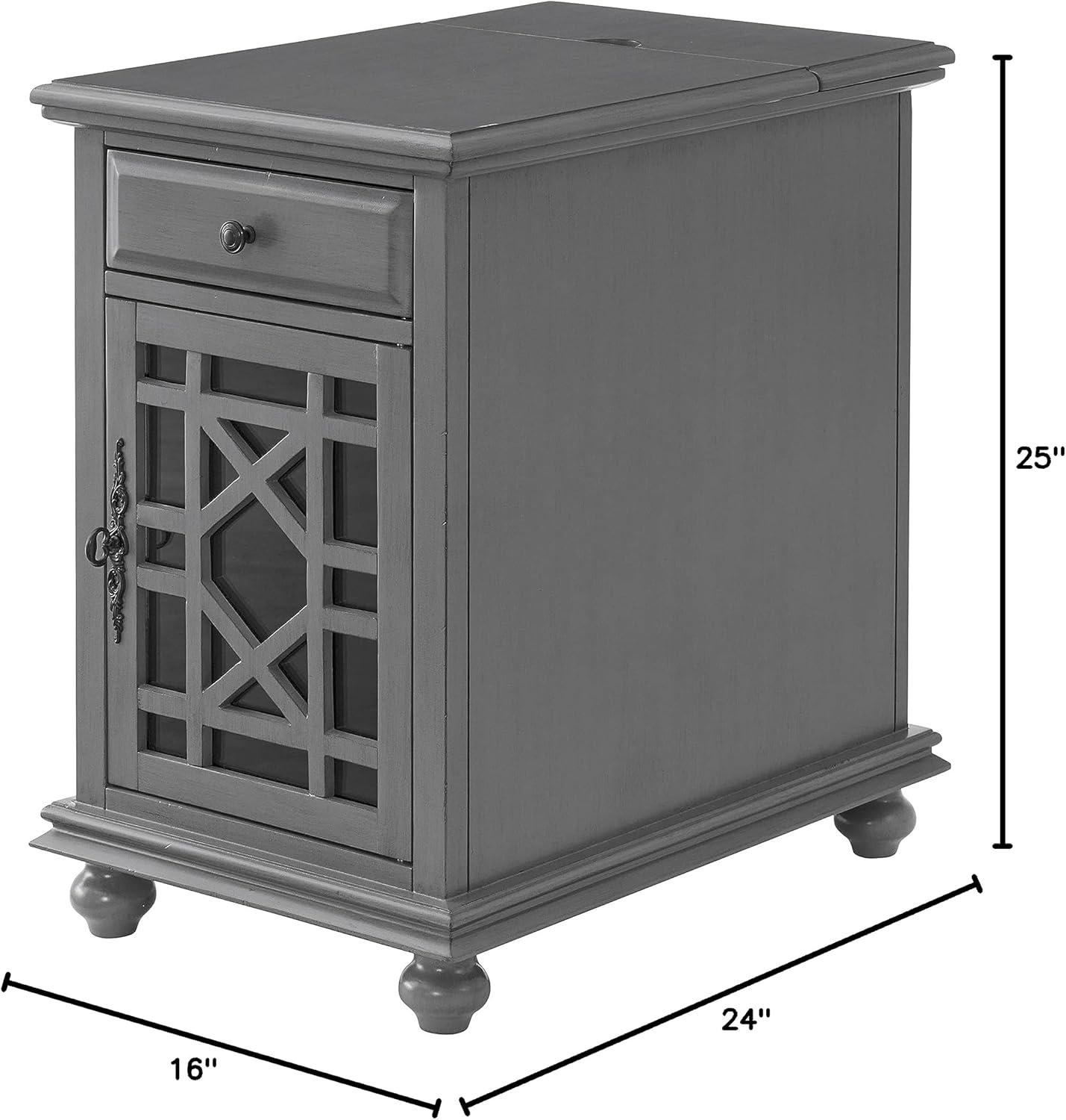 Martin Svensson Home Gray Elegant Chairside Table with Power