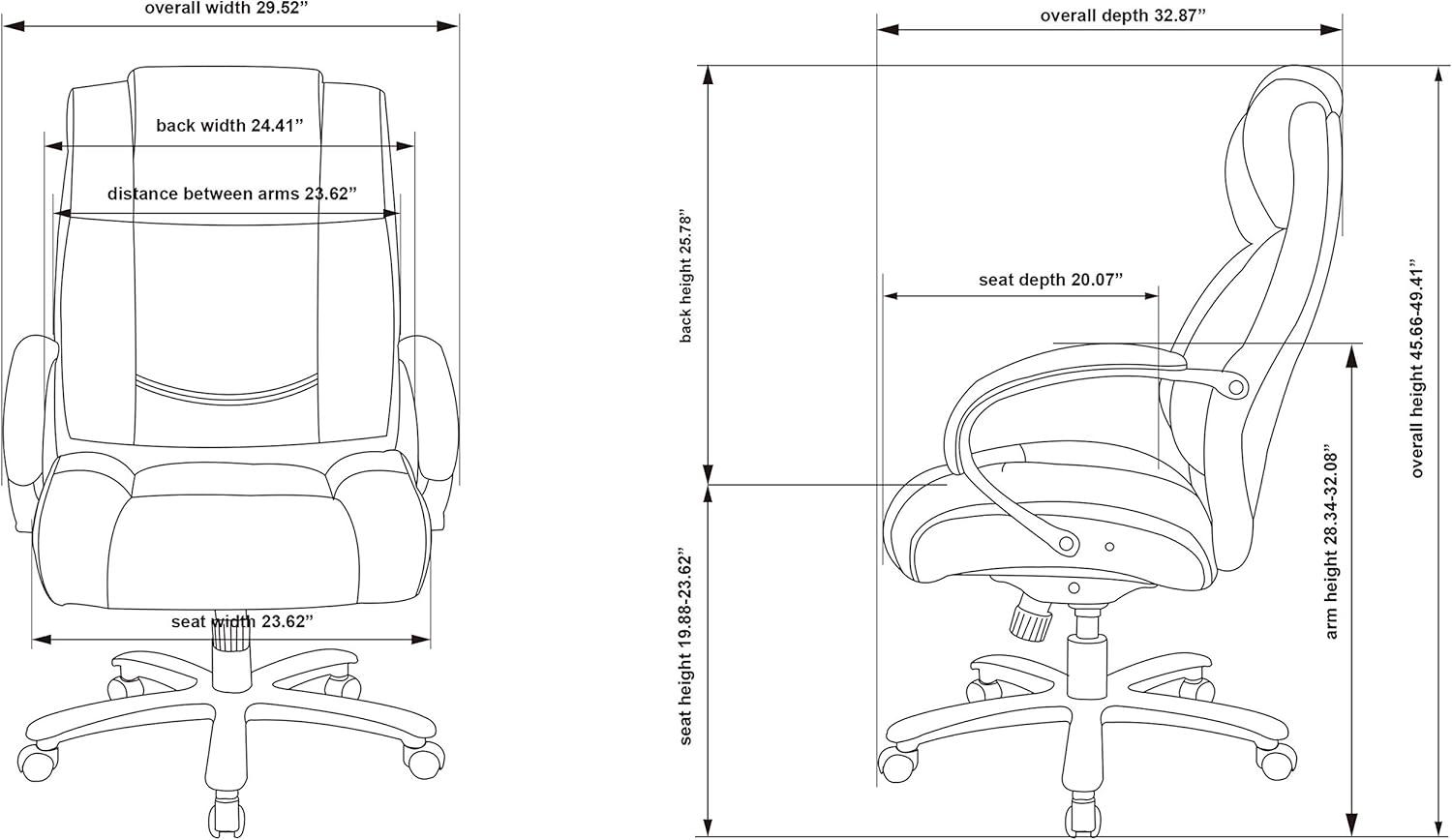 Lorell Big & Tall Leather Executive Chair with UltraCoil Comfort
