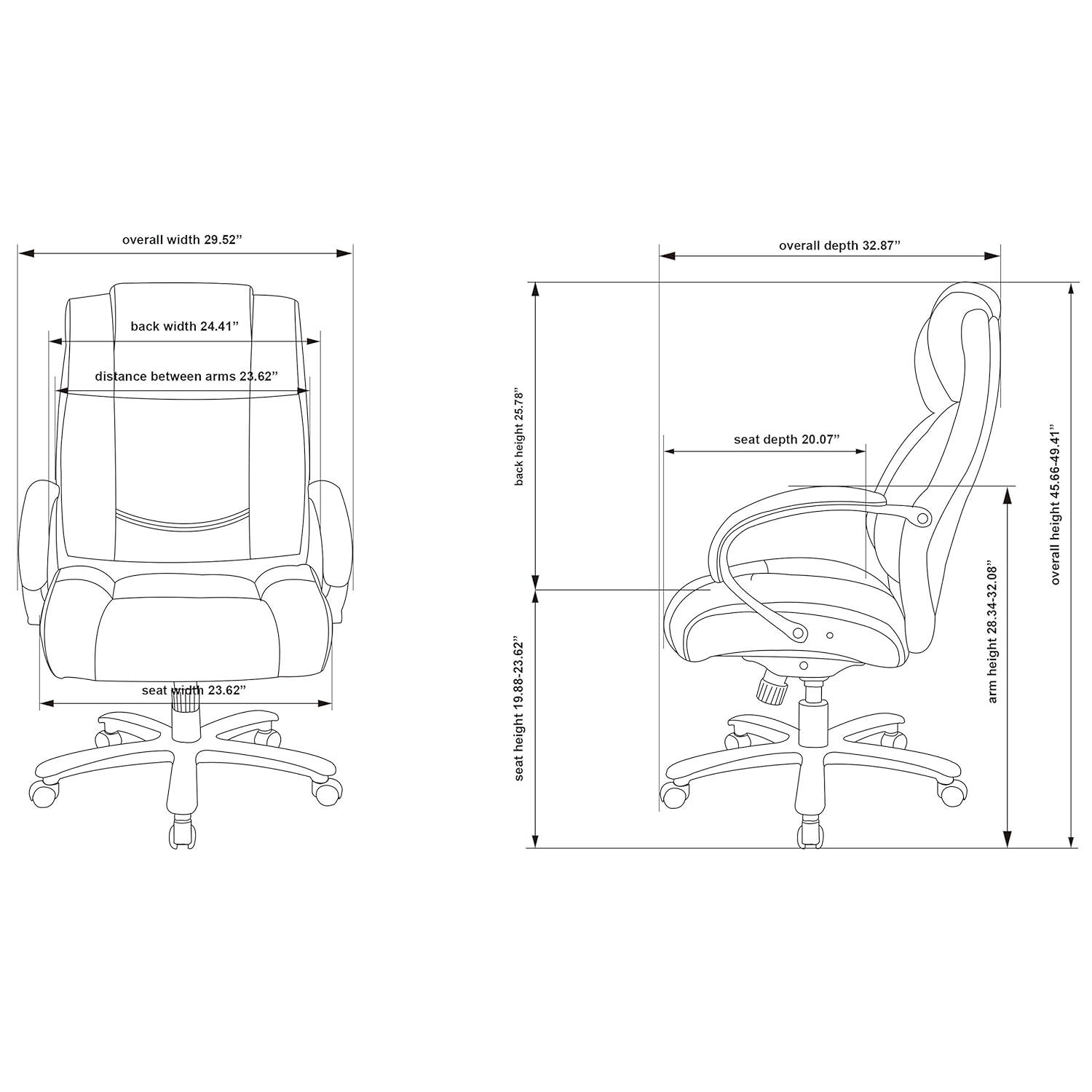 Inbox Zero Orlande Leather Executive Chair with UltraCoil Comfort