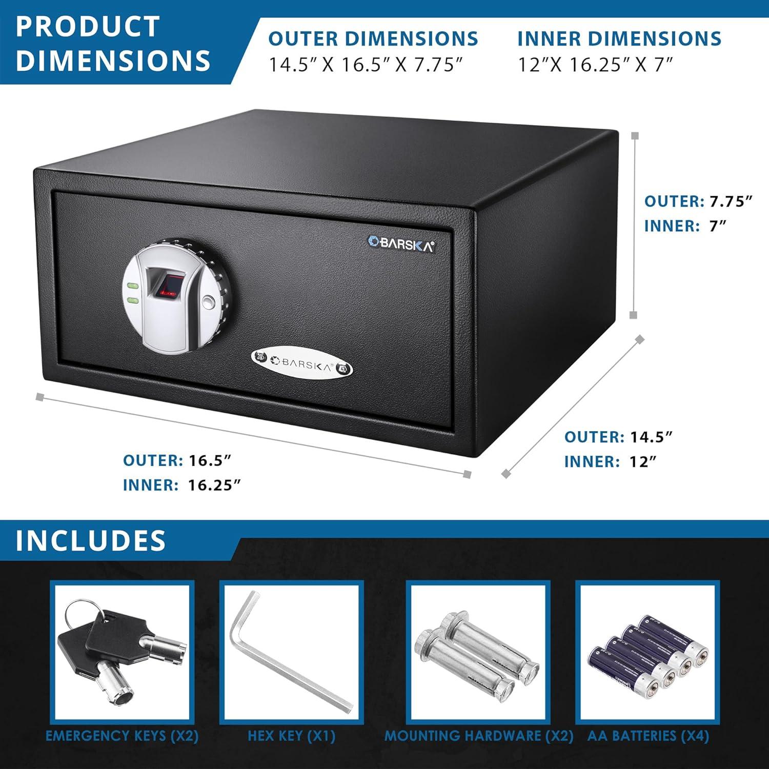 Barska Biometric Security Safe with Fingerprint Lock AX11224