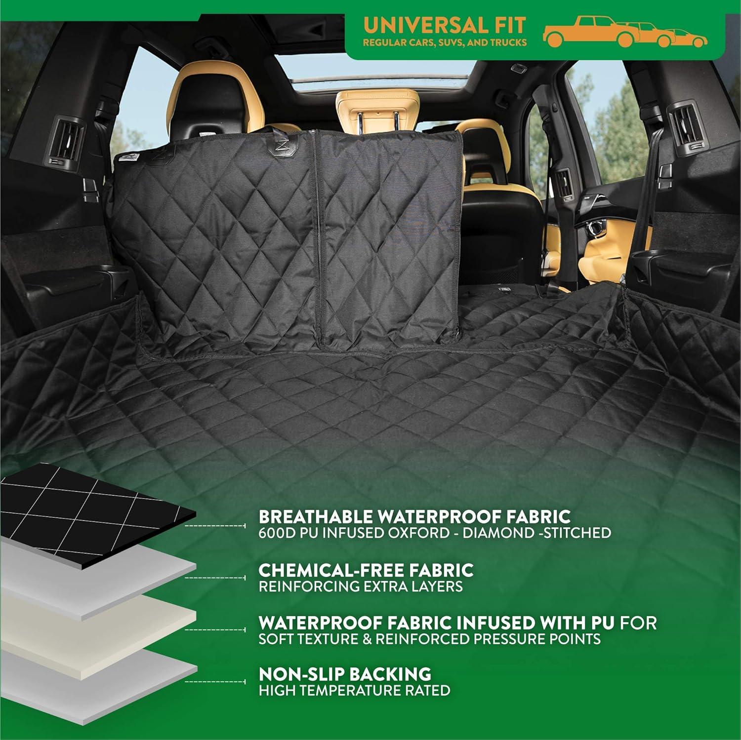 Plush Paws Premium Waterproof Nonslip Scratchproof Convertible Cargo Liner for Cars & SUVs Regular Black