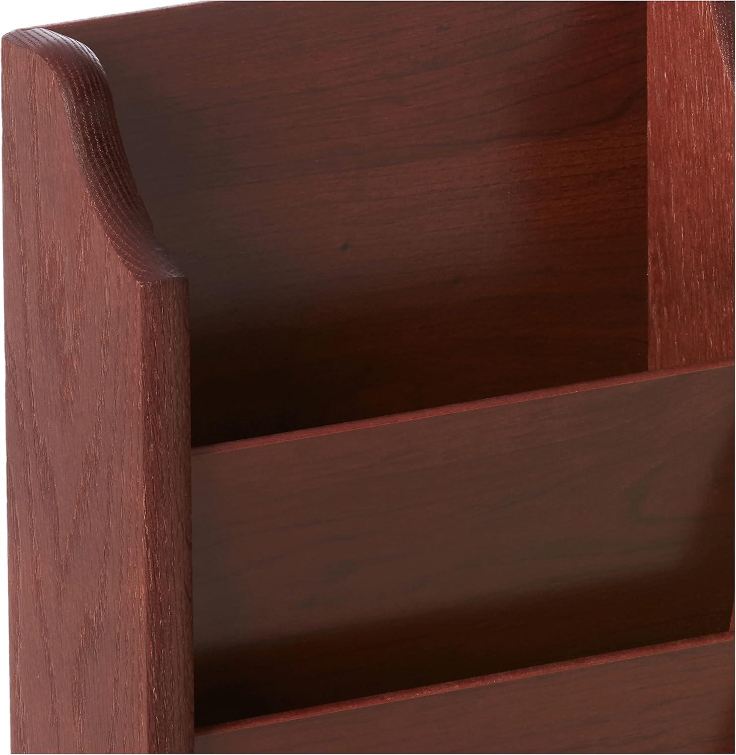 Wooden Mallet Free Standing 10 Pocket Magazine Rack in Mahogany