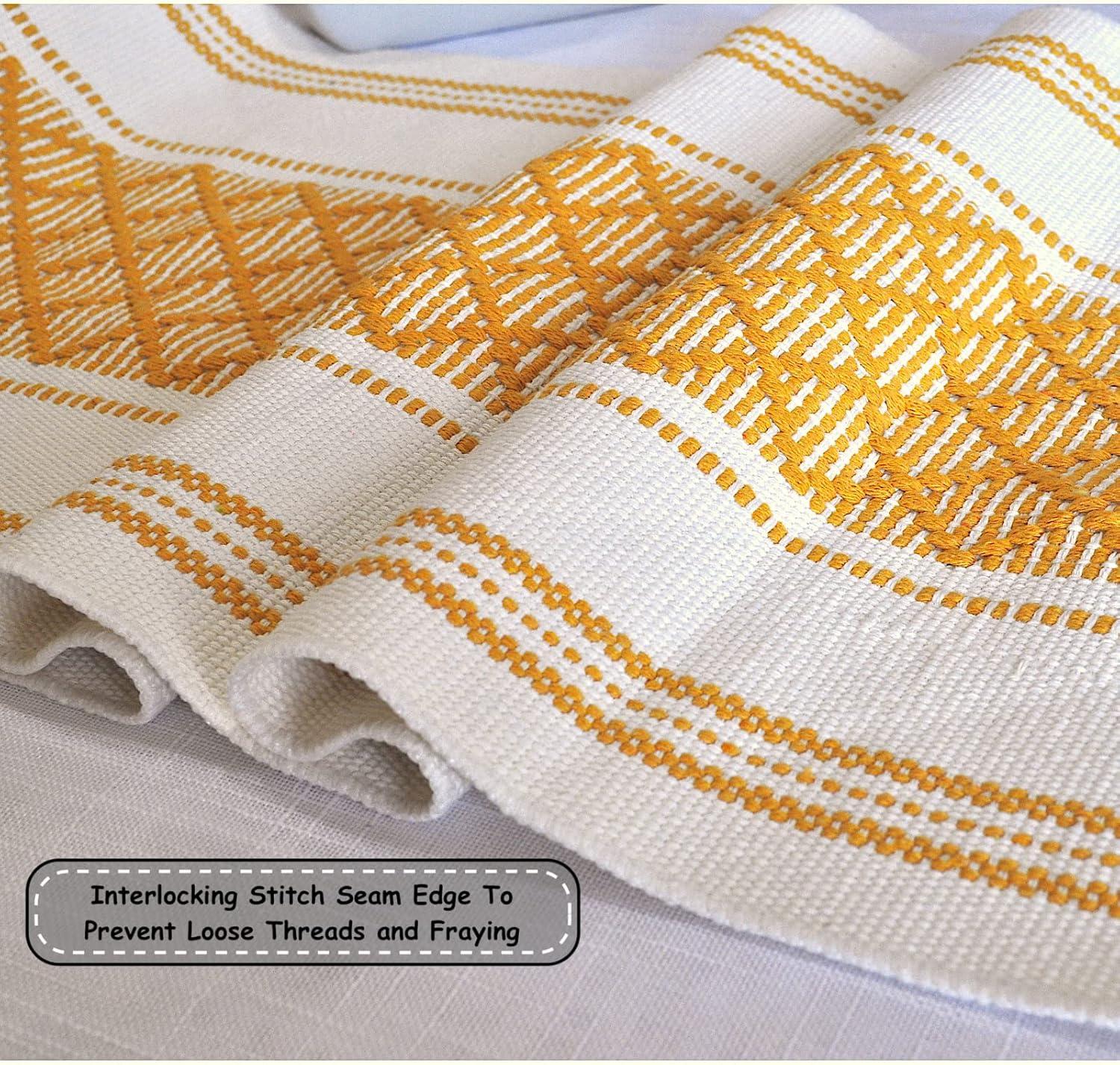 Oveesha Boho Cotton Woven Table Runner With Tassels