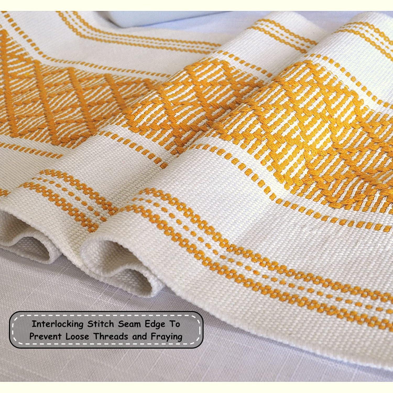 Oveesha Boho Cotton Woven Table Runner With Tassels