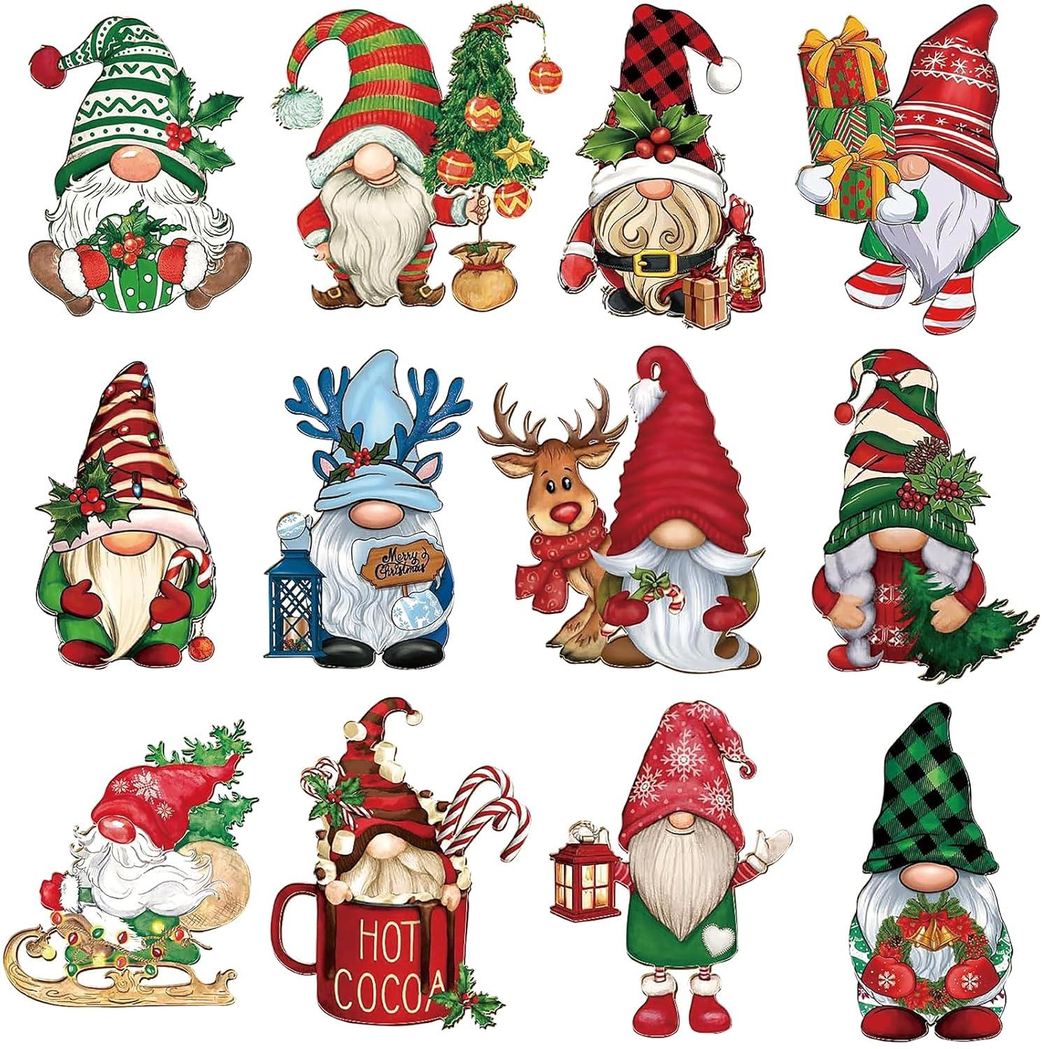 24pcs Gnome Christmas Ornaments Set - Festive Decorations with Wooden Gnomes for Tree Adornments & Ultimate Holiday Celebration Accessories