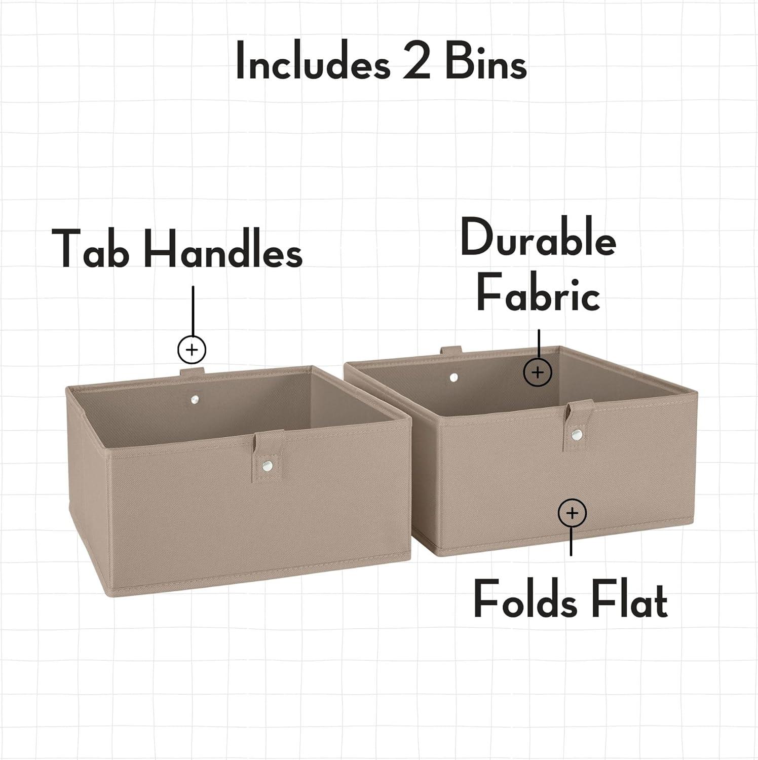 RiverRidge Kids 2pc 5" Fabric Collapsible Storage Cube Organizers for Playroom Organization