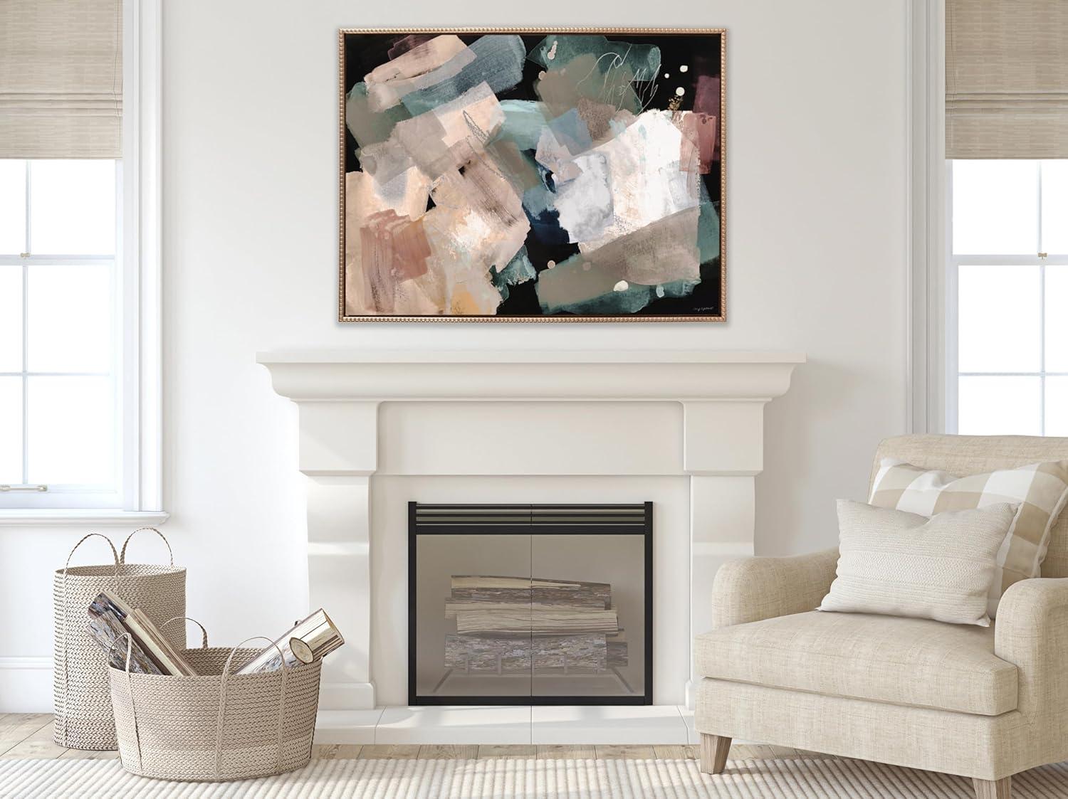 31.5"x41.5" Sylvie Beaded Nebula Abstract Framed Canvas by Amy Lighthall Gold - Kate & Laurel All Things Decor